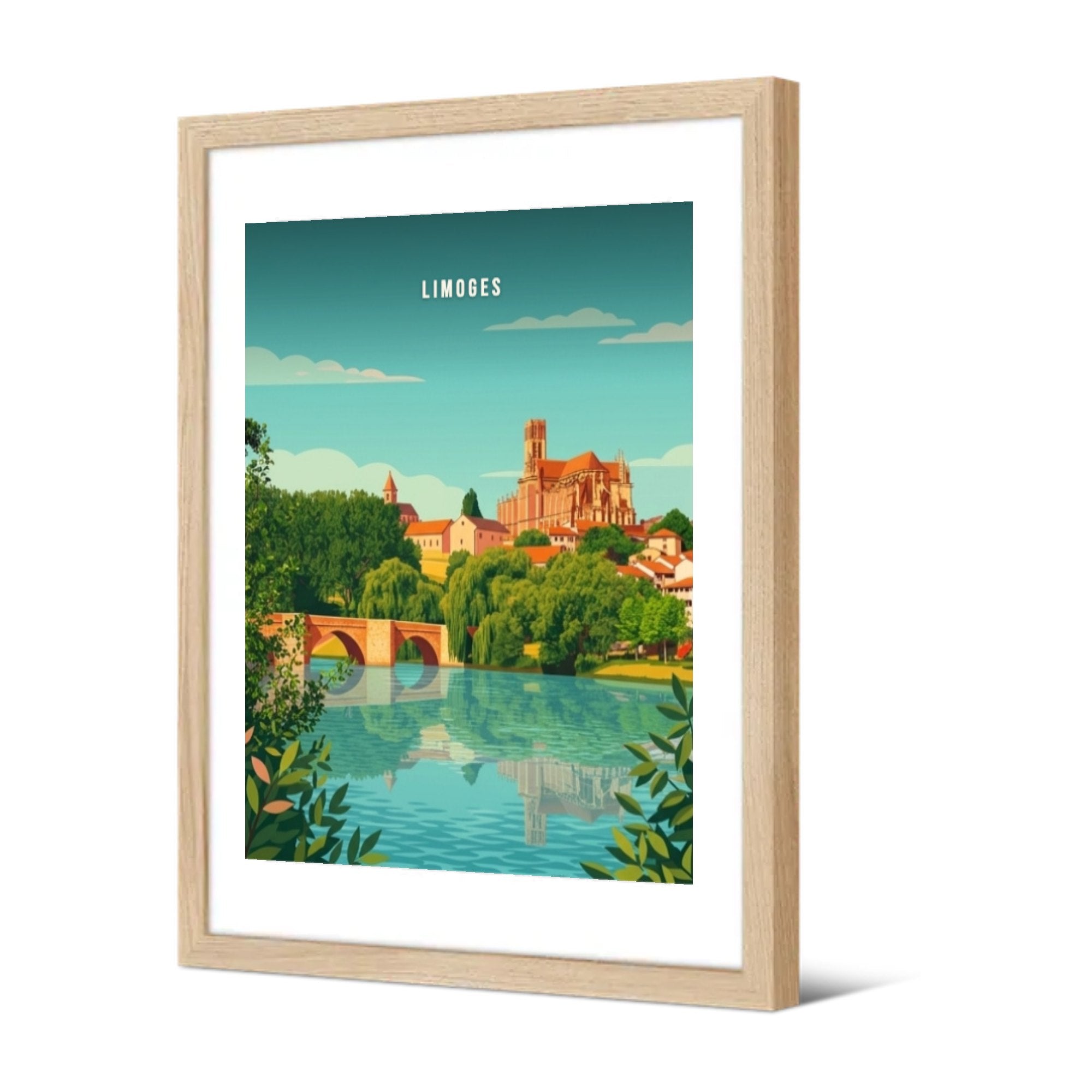 Pont Saint-Étienne et la cathédrale — Pôdevache, encadrée, vue de trois quarts
