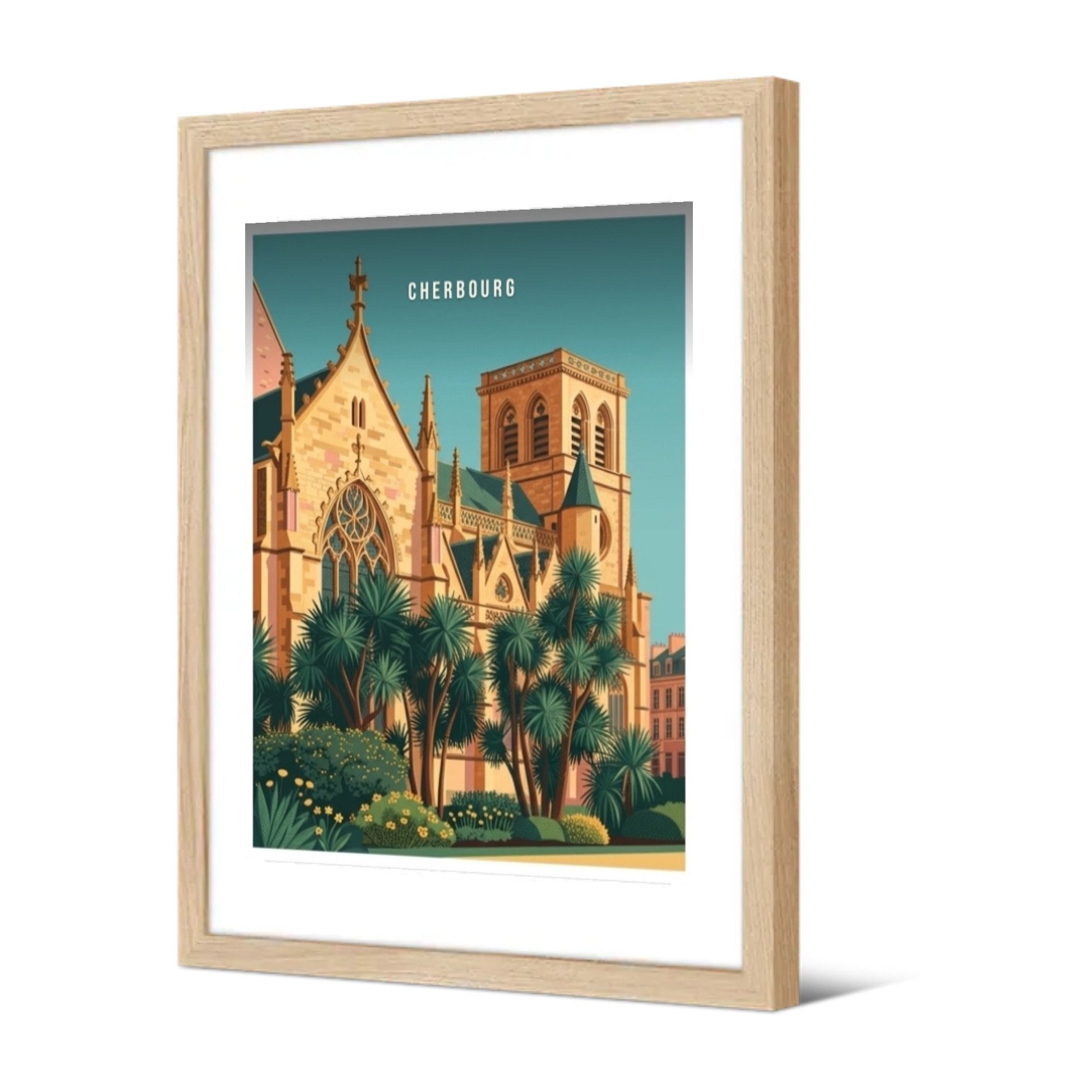 Cherbourg — Pôdevache, encadrée, vue de trois quarts