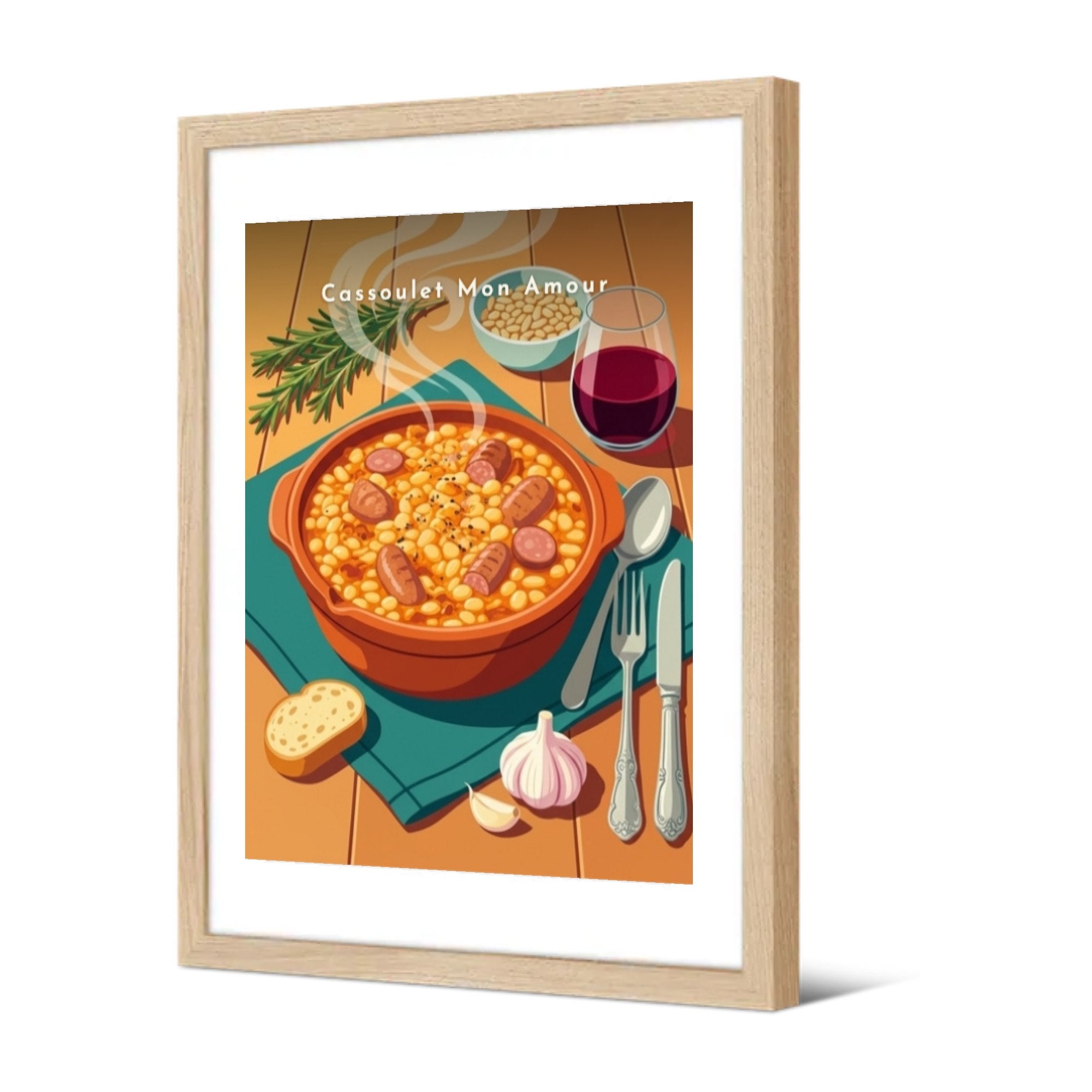 Cassoulet Mon Amour — Pôdevache, encadrée, vue de trois quarts