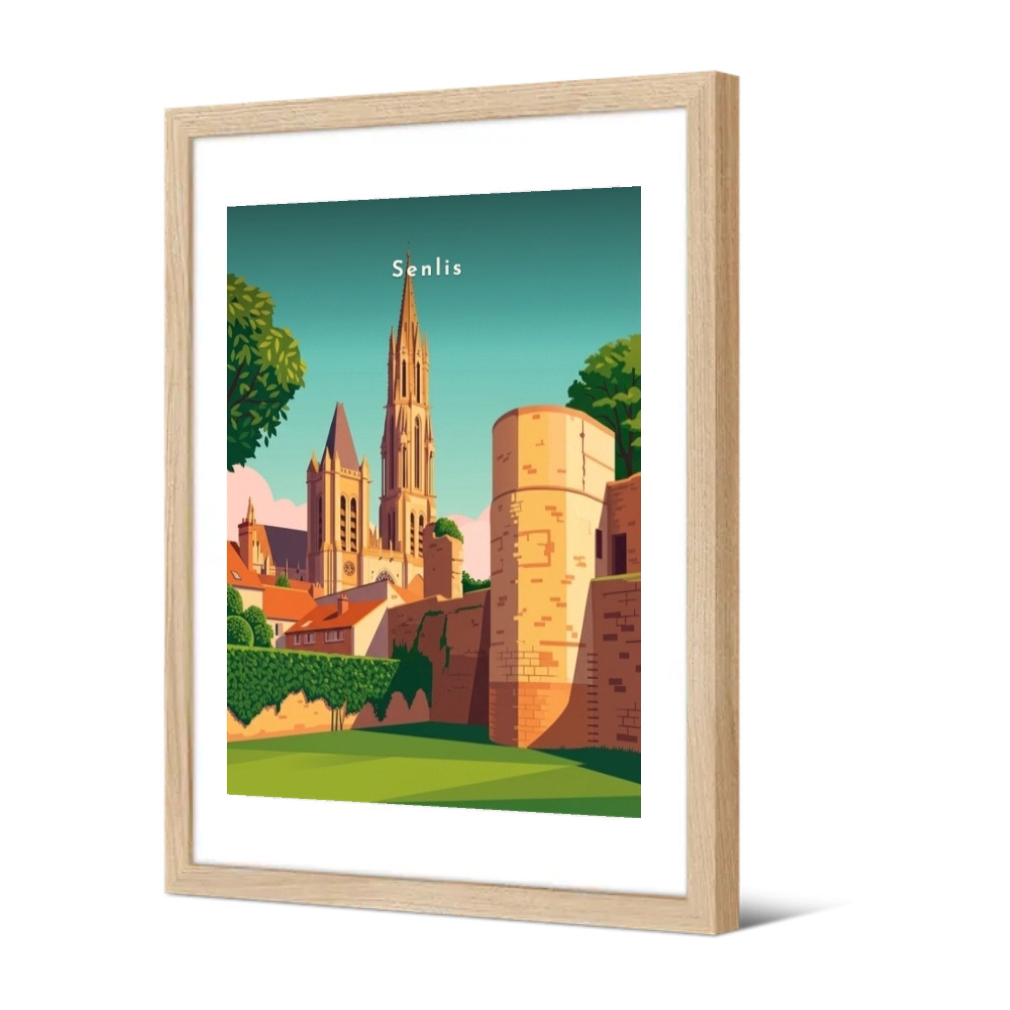 Cathédrale Notre-Dame et remparts — Pôdevache, encadrée, vue de trois quarts