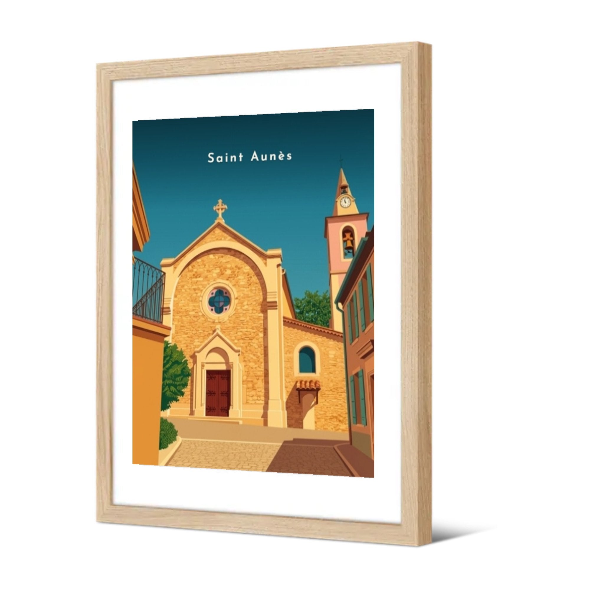 L'église Sainte-Agathe — Pôdevache, encadrée, vue de trois quarts