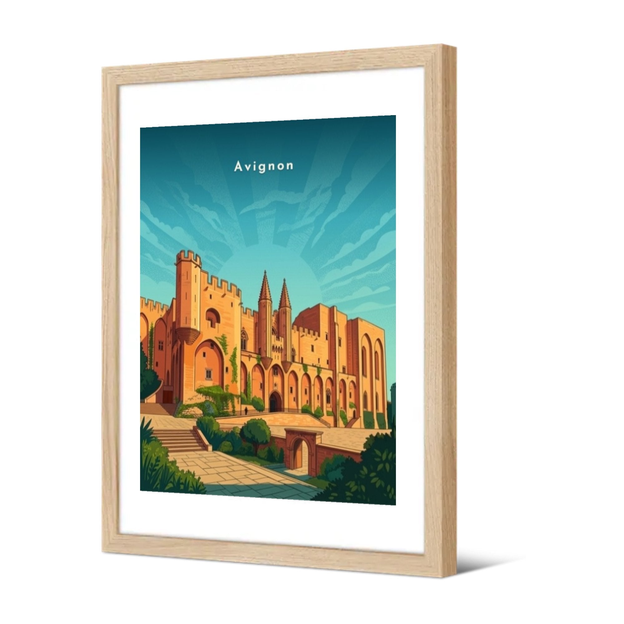 Le Palais des Papes — Pôdevache, encadrée, vue de trois quarts