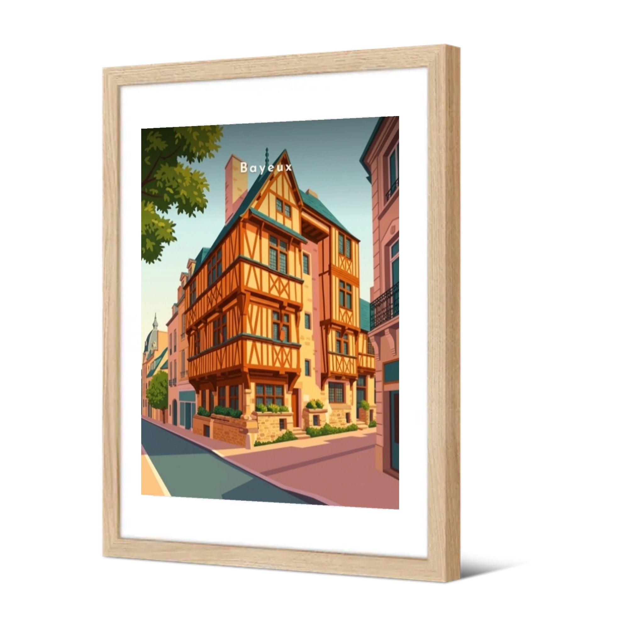 Maison à pans de bois, rue Saint-Martin — Pôdevache, encadrée, vue de trois quarts
