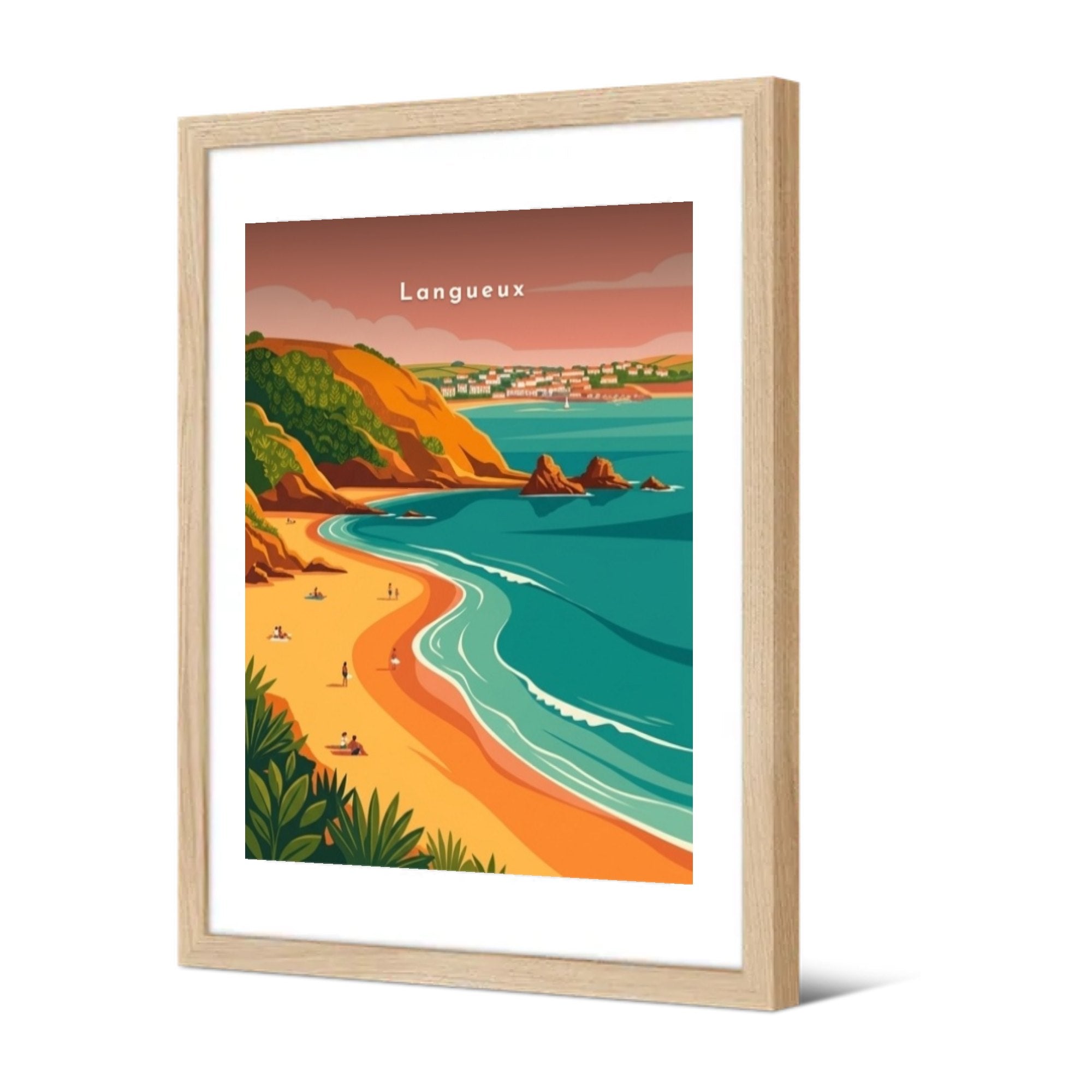 L'anse et les falaises — Pôdevache, encadrée, vue de trois quarts