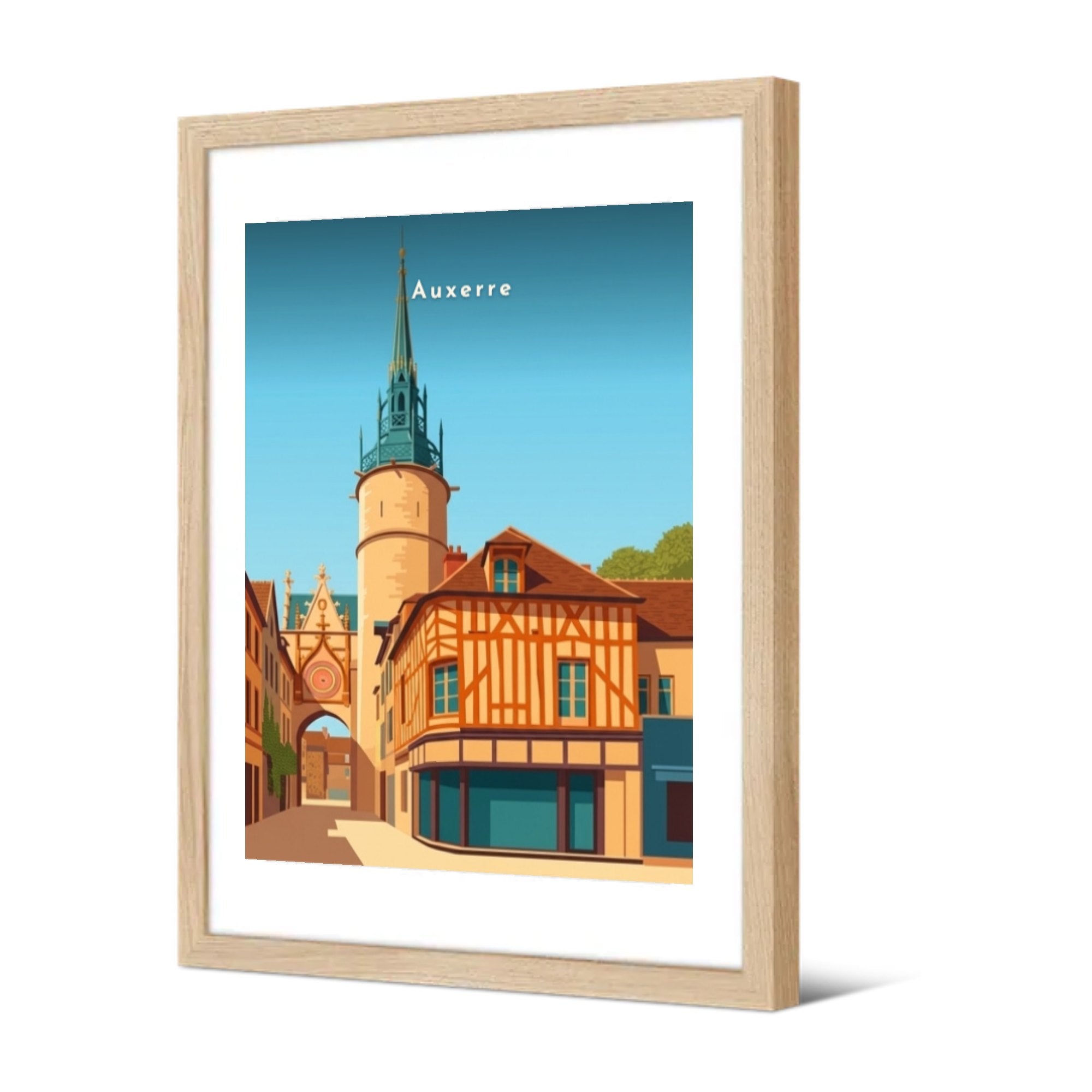 La Tour de l'Horloge et maison d'angle — Pôdevache, encadrée, vue de trois quarts