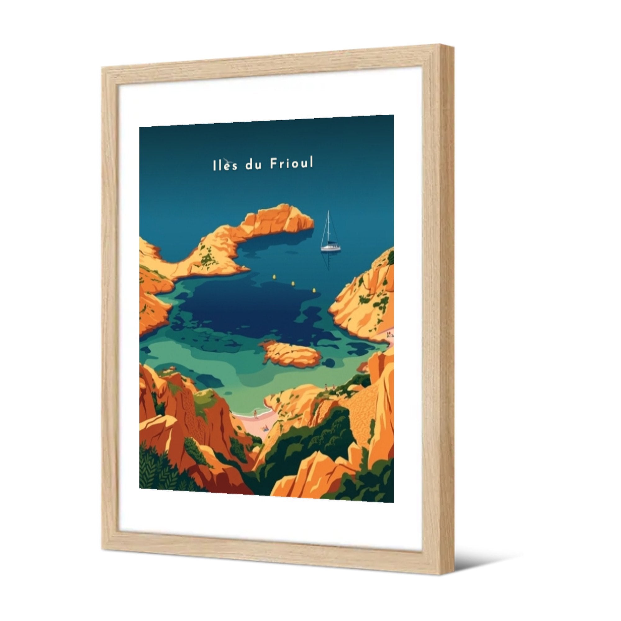 Iles du Frioul — Pôdevache, encadrée, vue de trois quarts