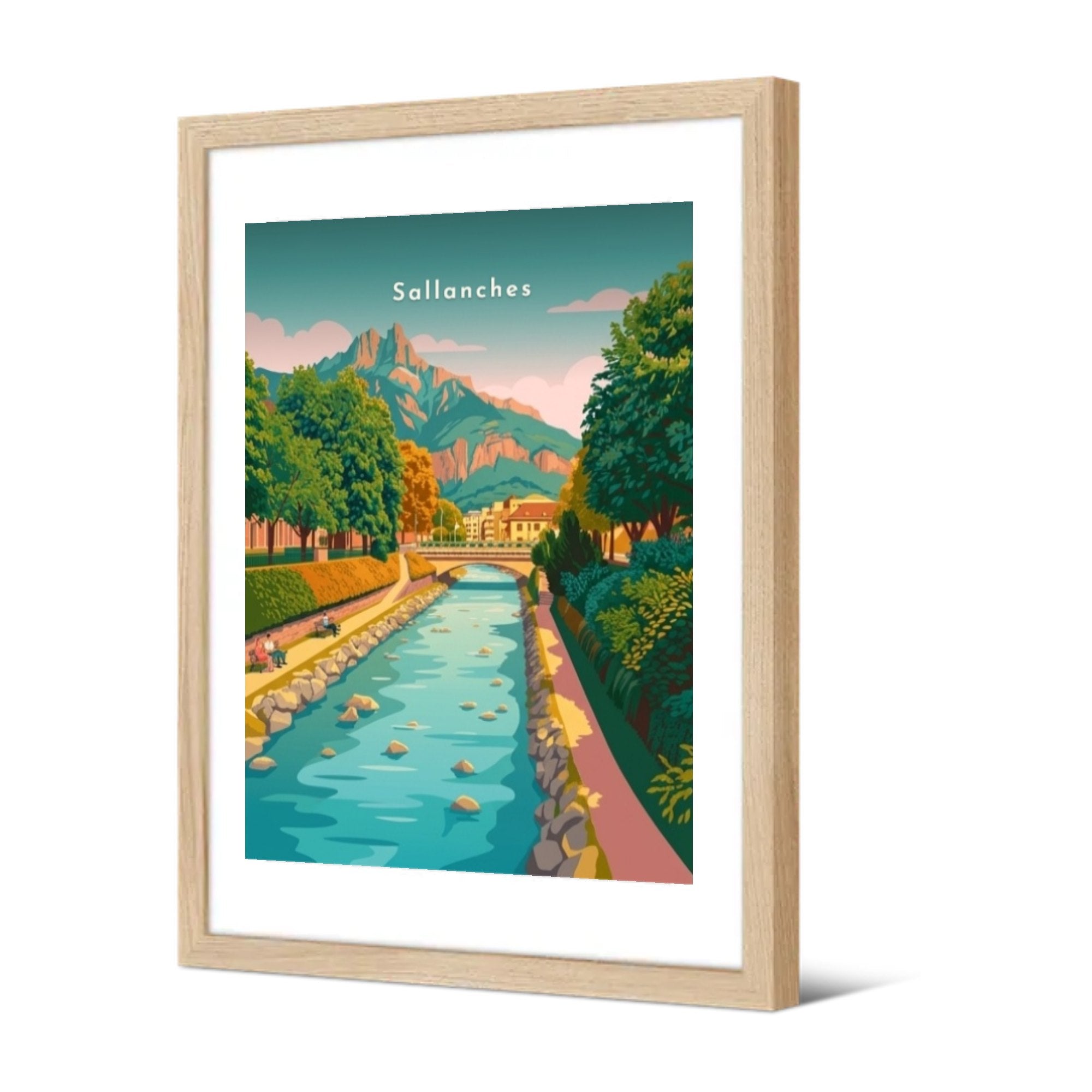 Les quais de la Sallanche — Pôdevache, encadrée, vue de trois quarts