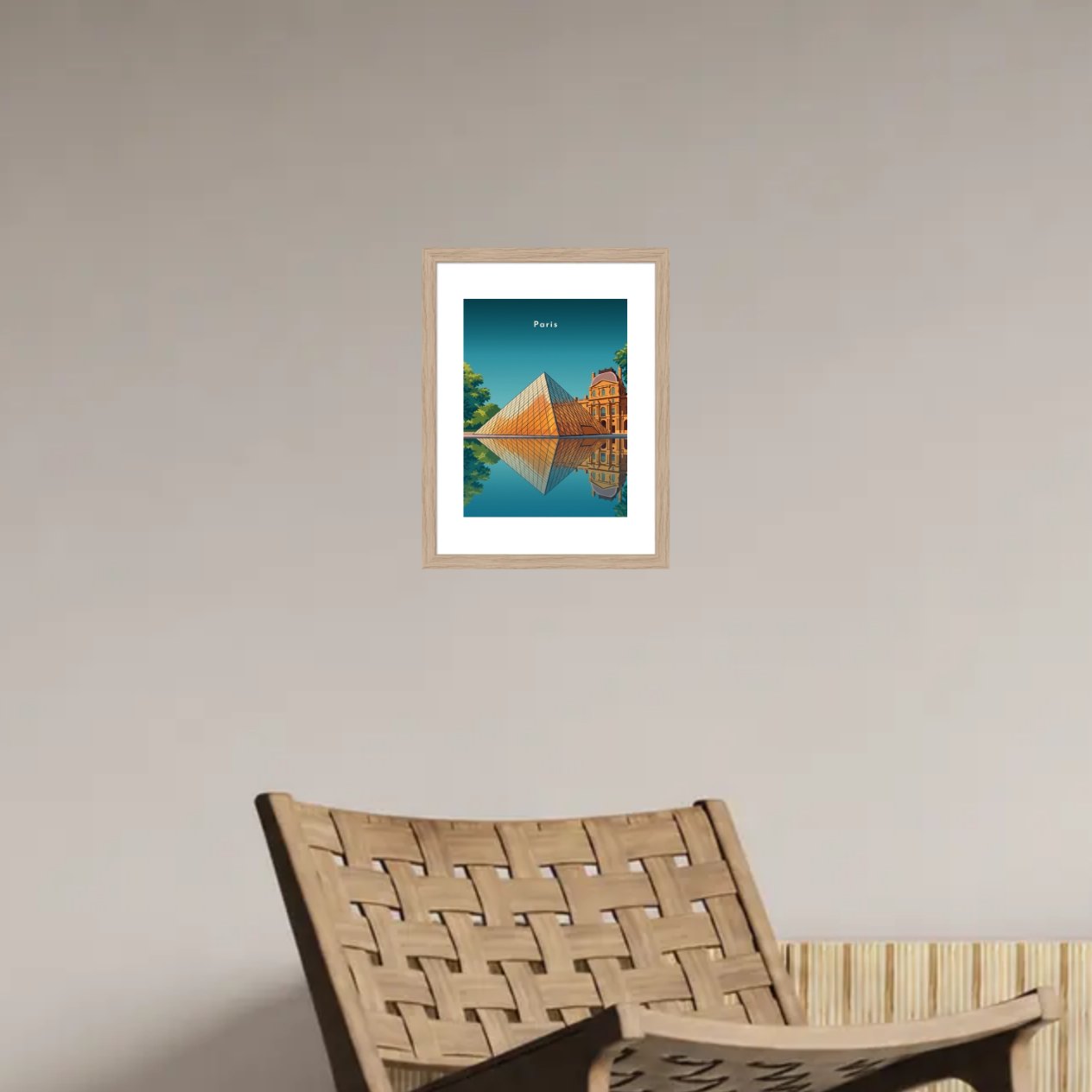Reflet de la pyramide du Louvre — Pôdevache, en situation sur un mur