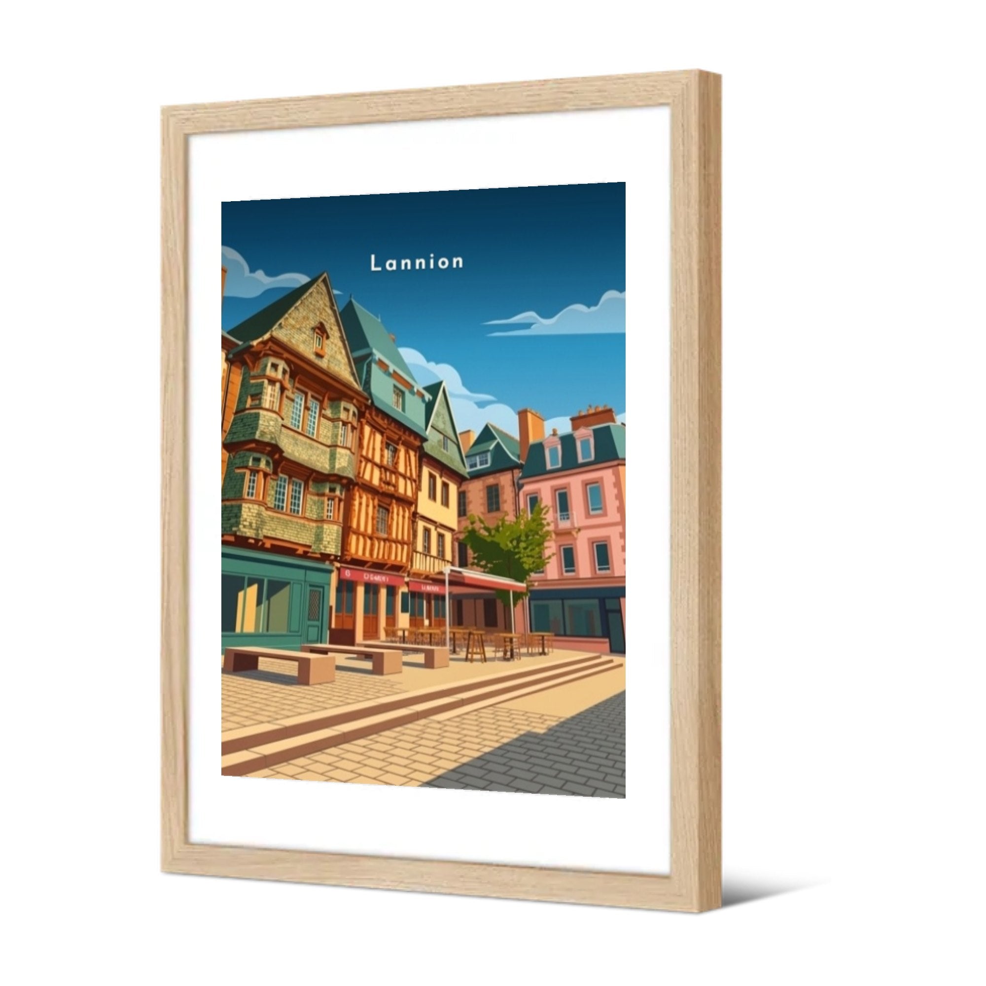 Place du Général-Leclerc — Pôdevache, encadrée, vue de trois quarts