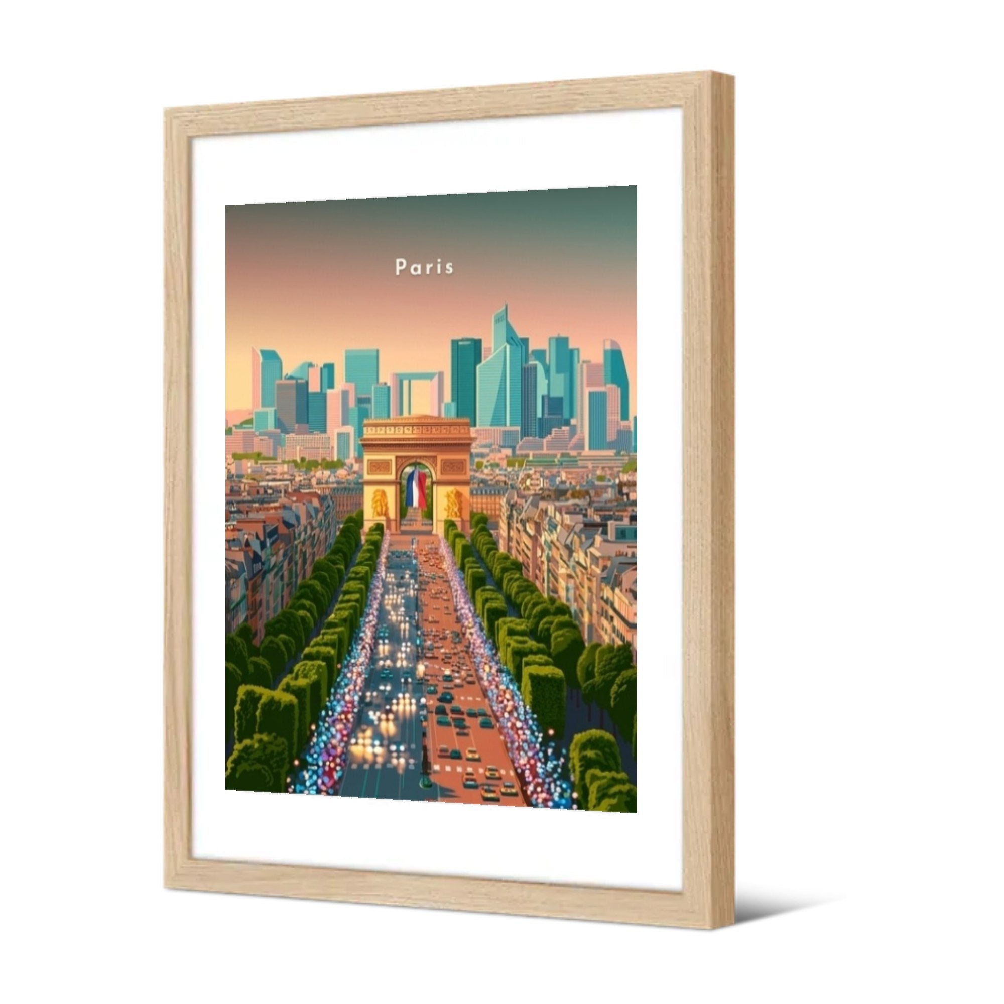 L'Arc de Triomphe et La Défense — Pôdevache, encadrée, vue de trois quarts