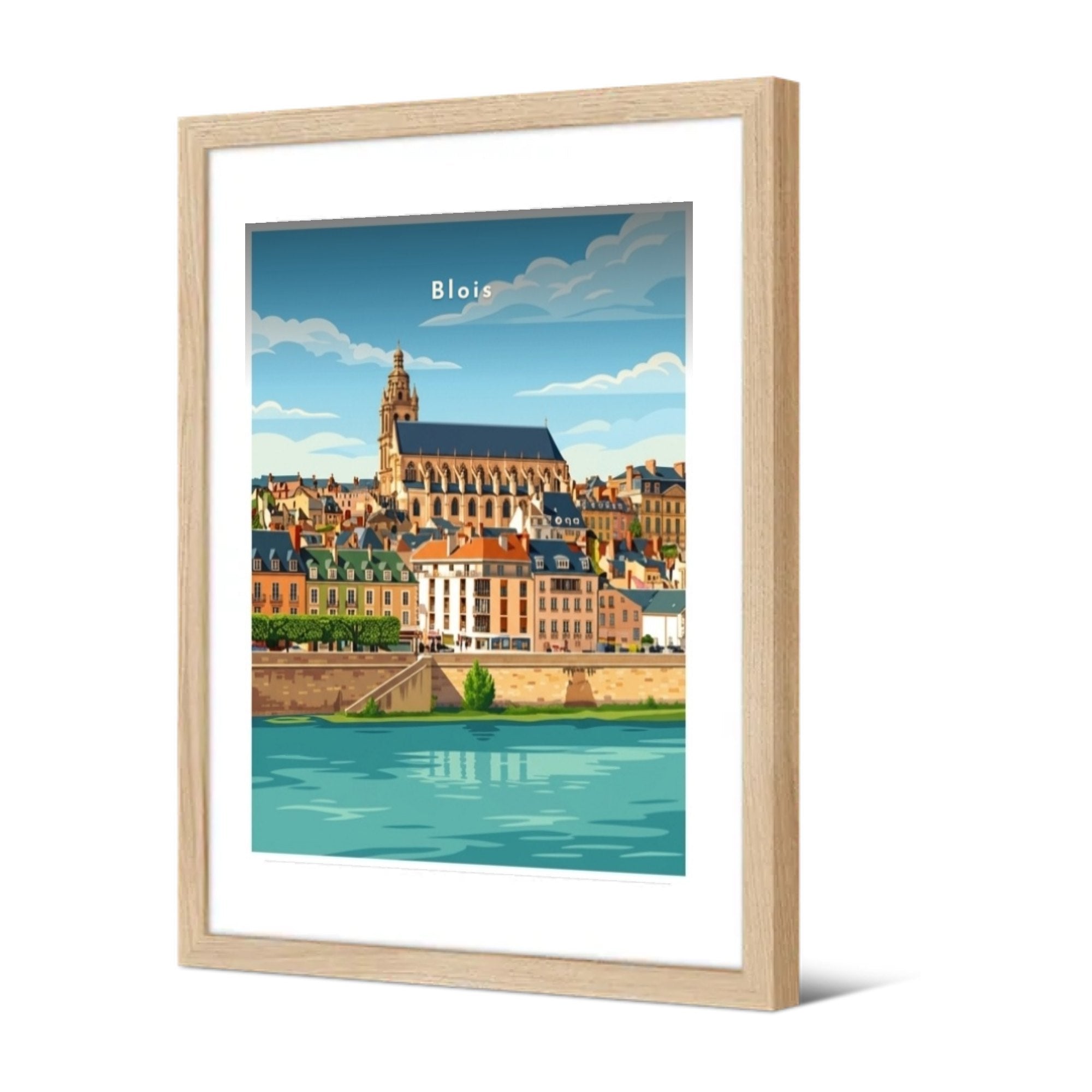 La cathédrale Saint-Louis — Pôdevache, encadrée, vue de trois quarts