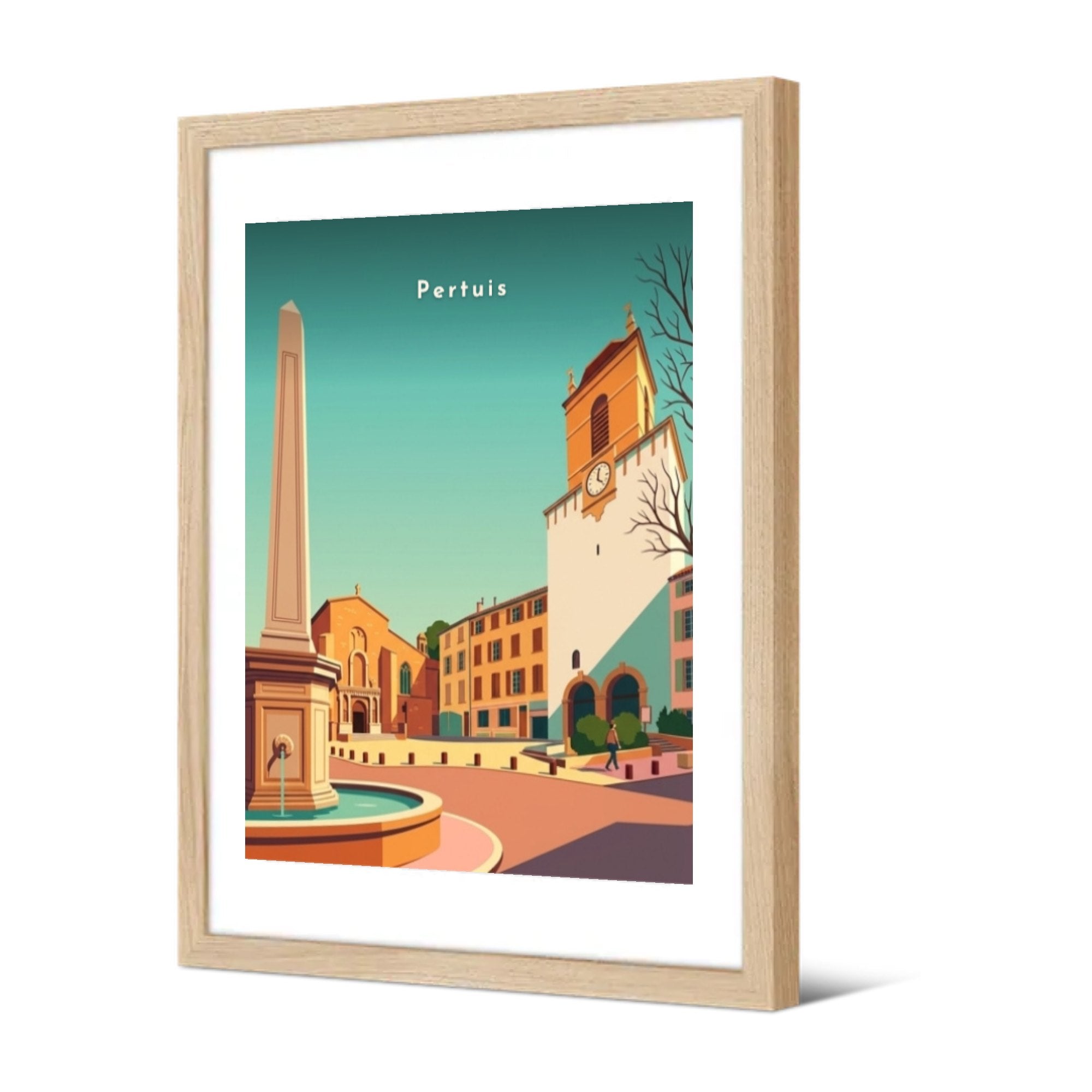 Place Mirabeau — Pôdevache, encadrée, vue de trois quarts