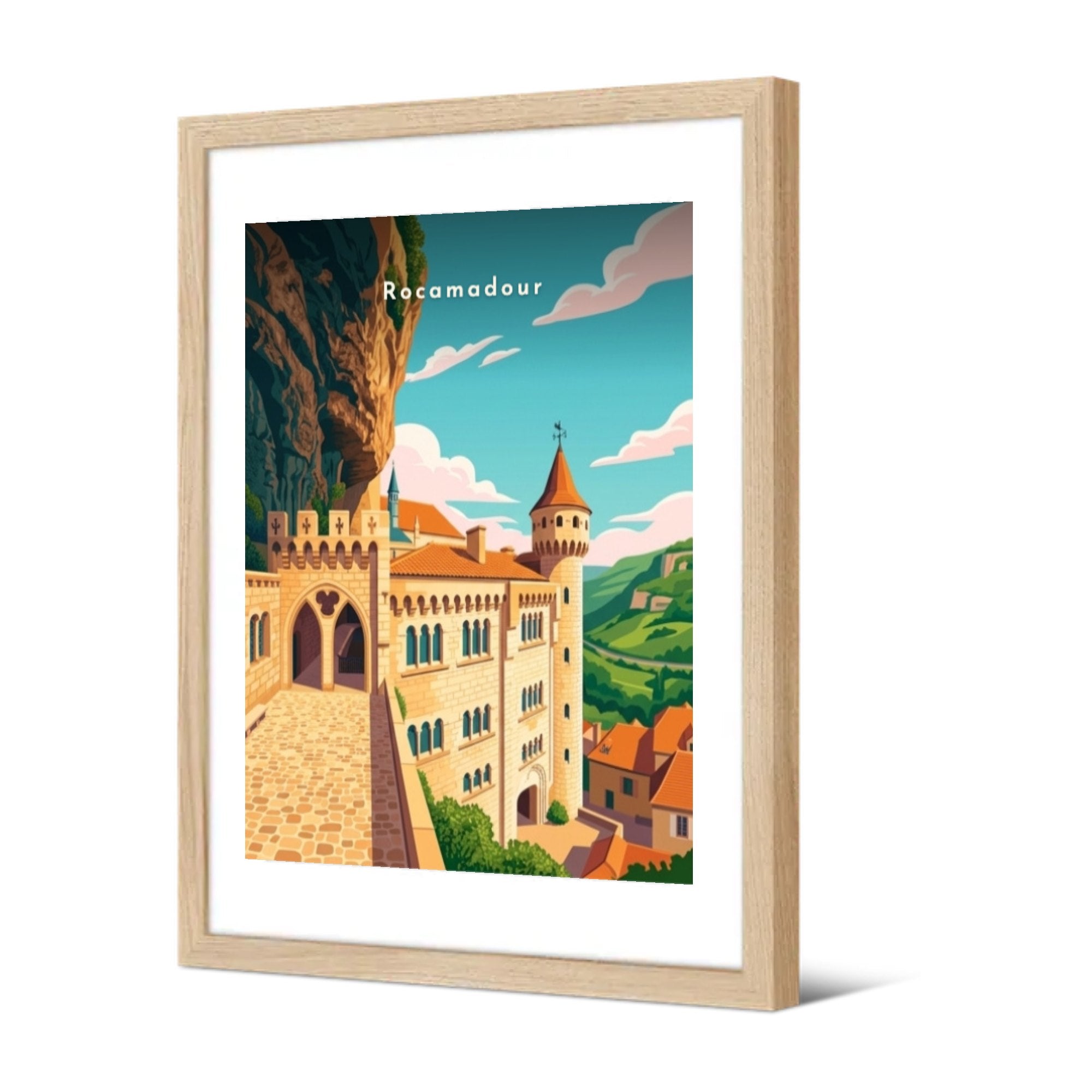 Les remparts du château — Pôdevache, encadrée, vue de trois quarts