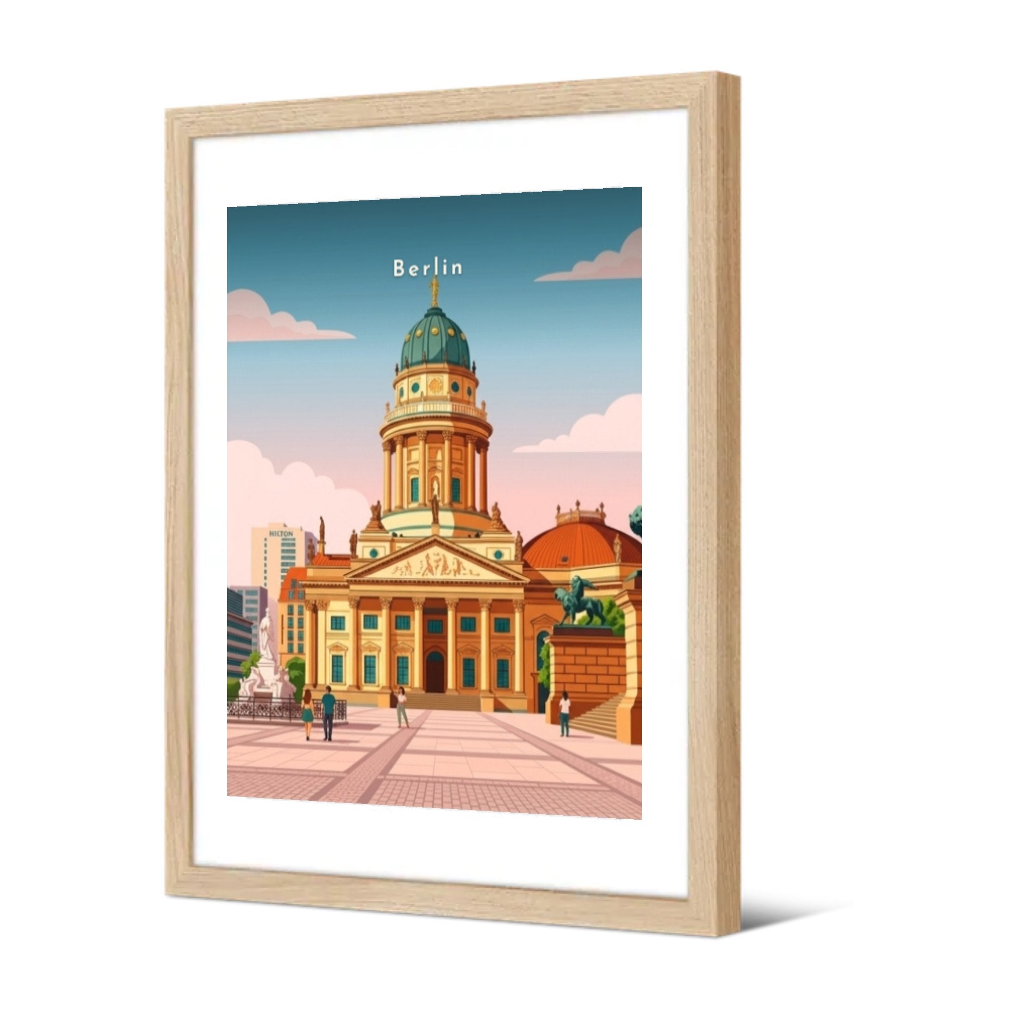Le Gendarmenmarkt — Pôdevache, encadrée, vue de trois quarts