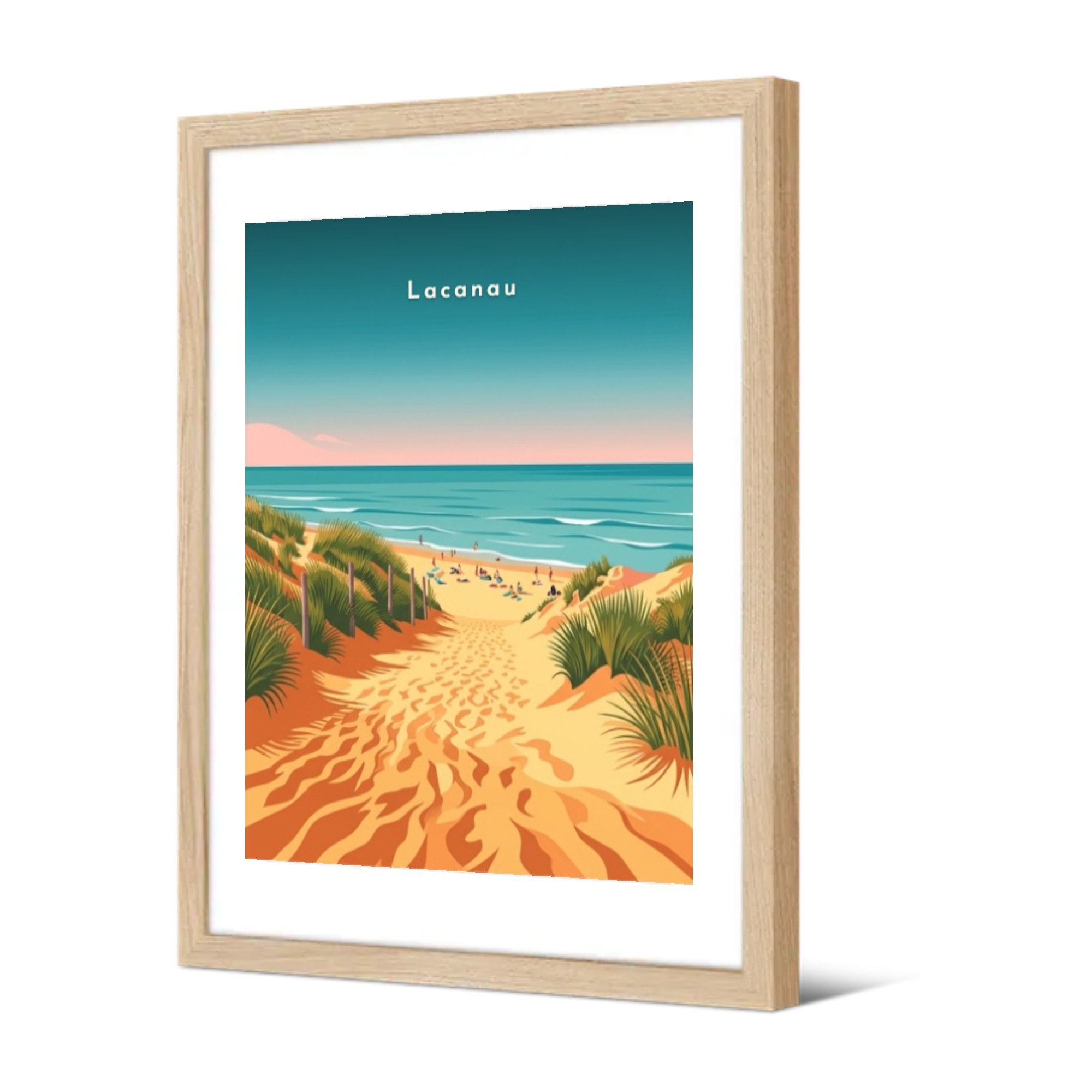 Sentier dunaire vers la plage — Pôdevache, encadrée, vue de trois quarts