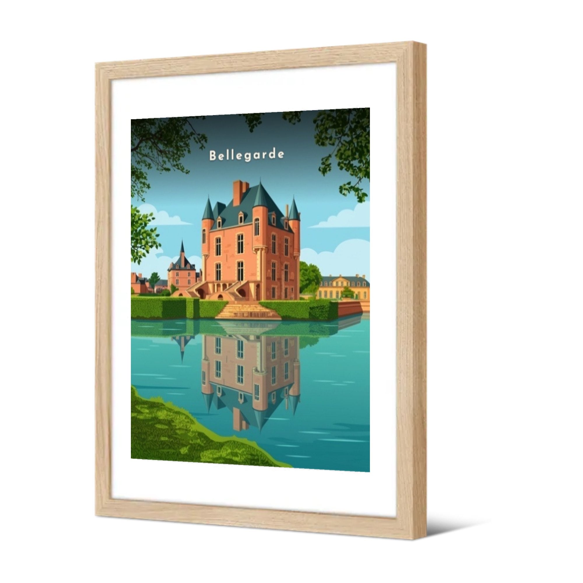 Le château et ses douves — Pôdevache, encadrée, vue de trois quarts