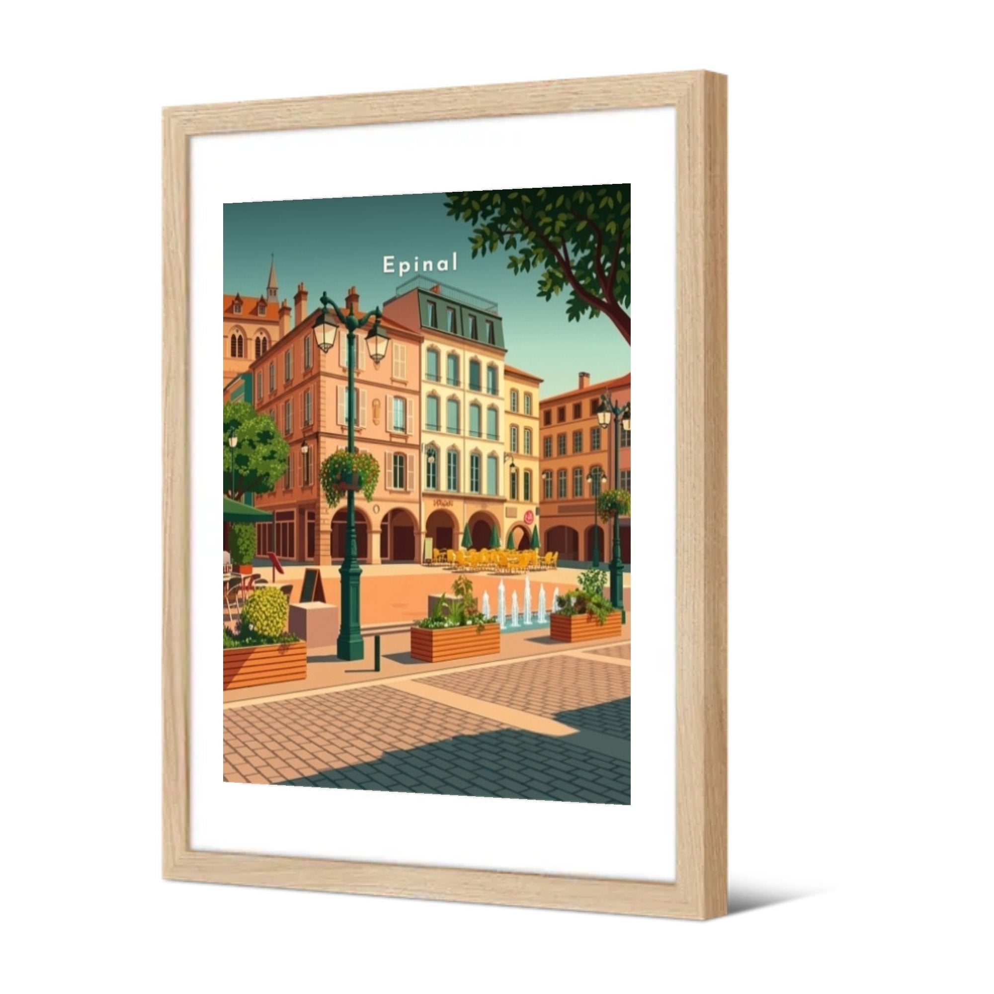 La place des Vosges — Pôdevache, encadrée, vue de trois quarts