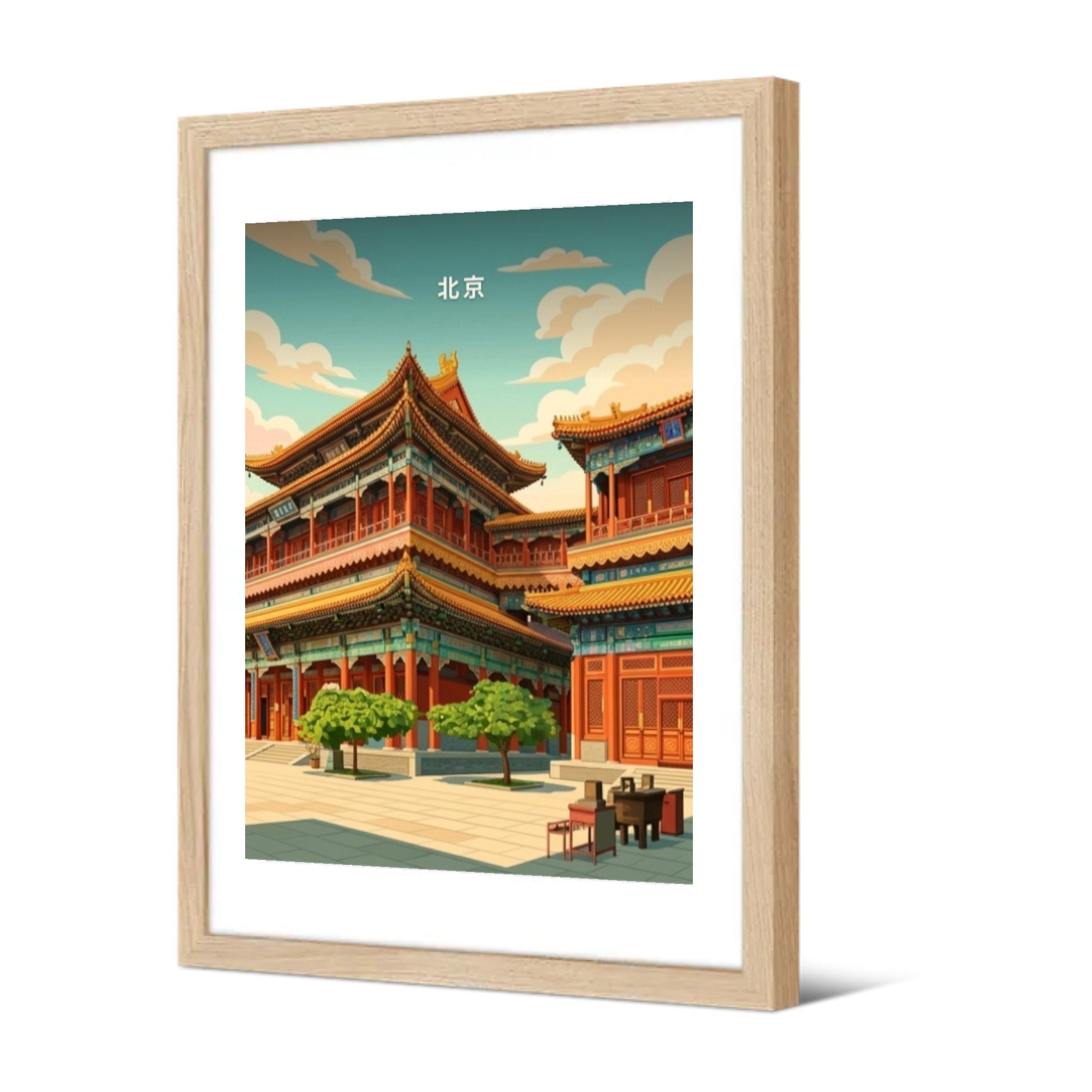 Pékin — Pôdevache, encadrée, vue de trois quarts