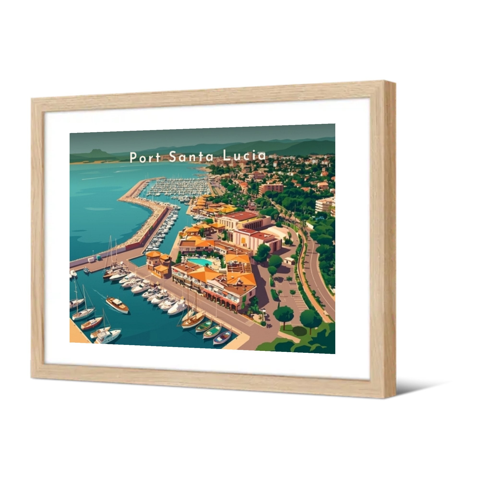 Port Santa Lucia — Pôdevache, encadrée, vue de trois quarts