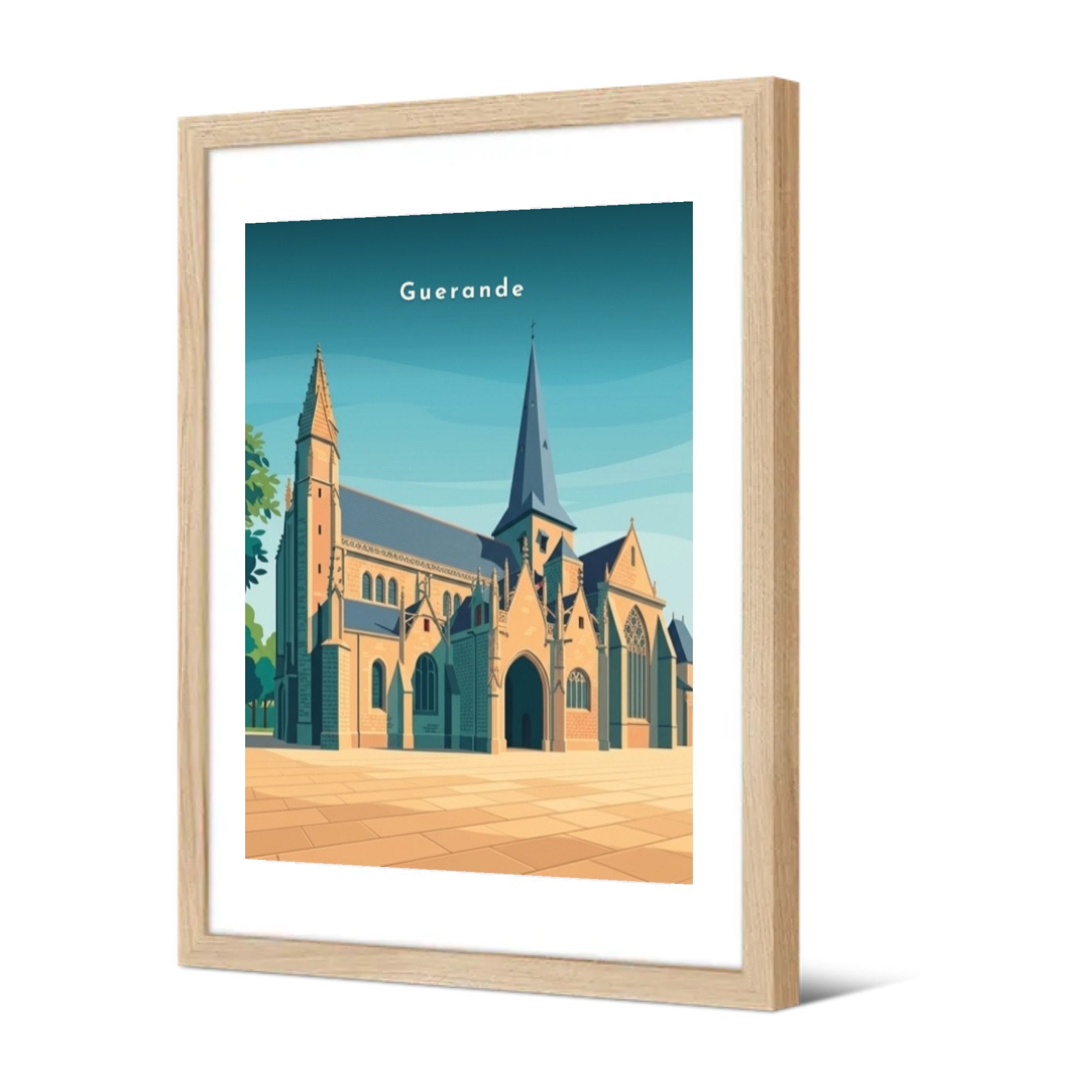 Collégiale Saint-Aubin — Pôdevache, encadrée, vue de trois quarts