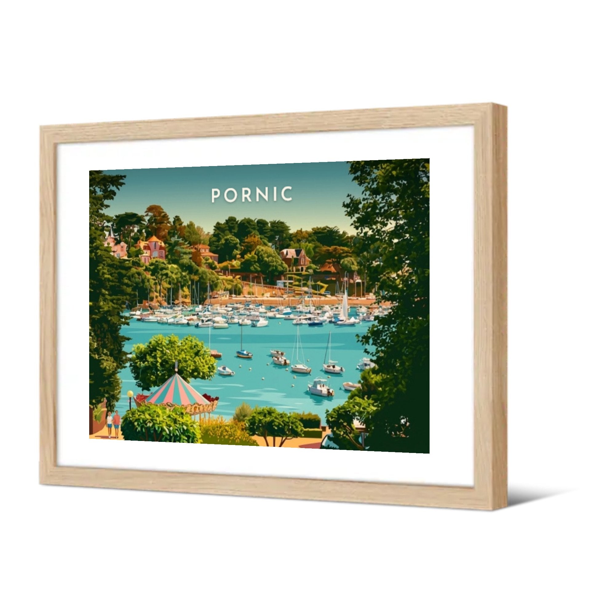 Le vieux port et le manège — Pôdevache, encadrée, vue de trois quarts
