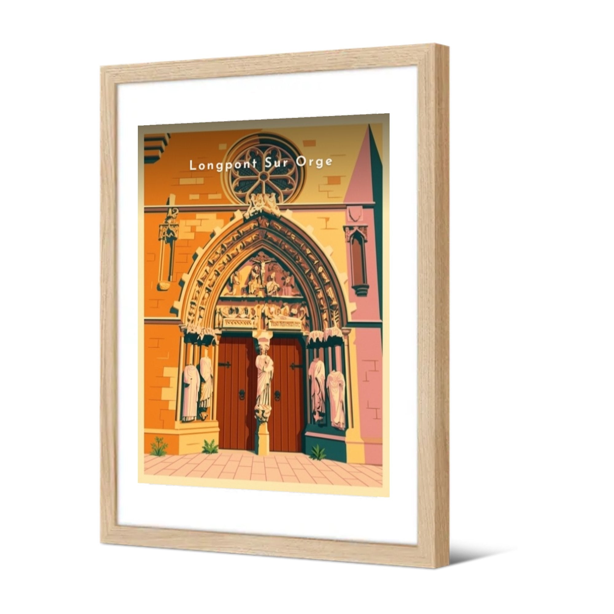 Portail de la basilique — Pôdevache, encadrée, vue de trois quarts