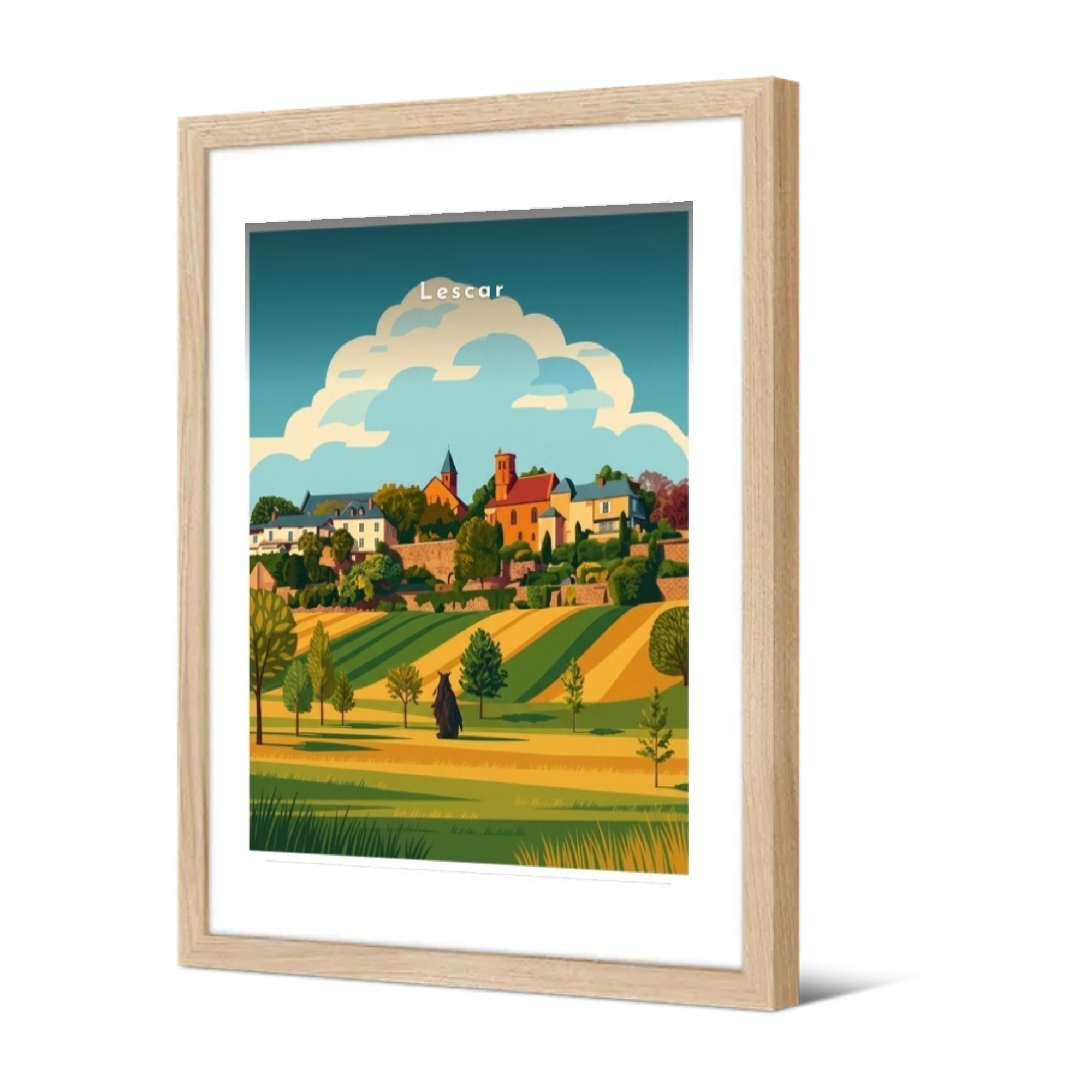 La ville haute et les remparts — Pôdevache, encadrée, vue de trois quarts