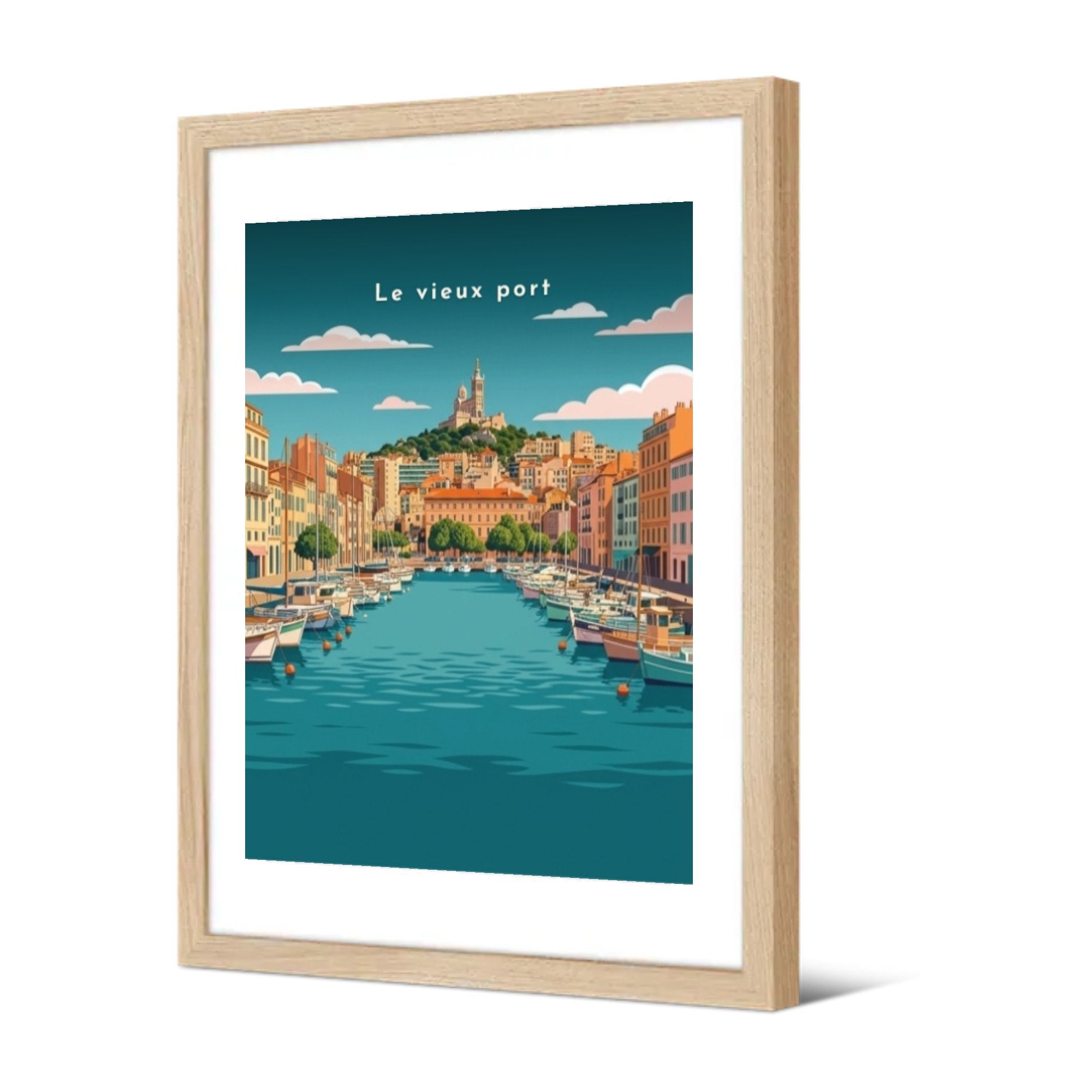 Le vieux port — Pôdevache, encadrée, vue de trois quarts