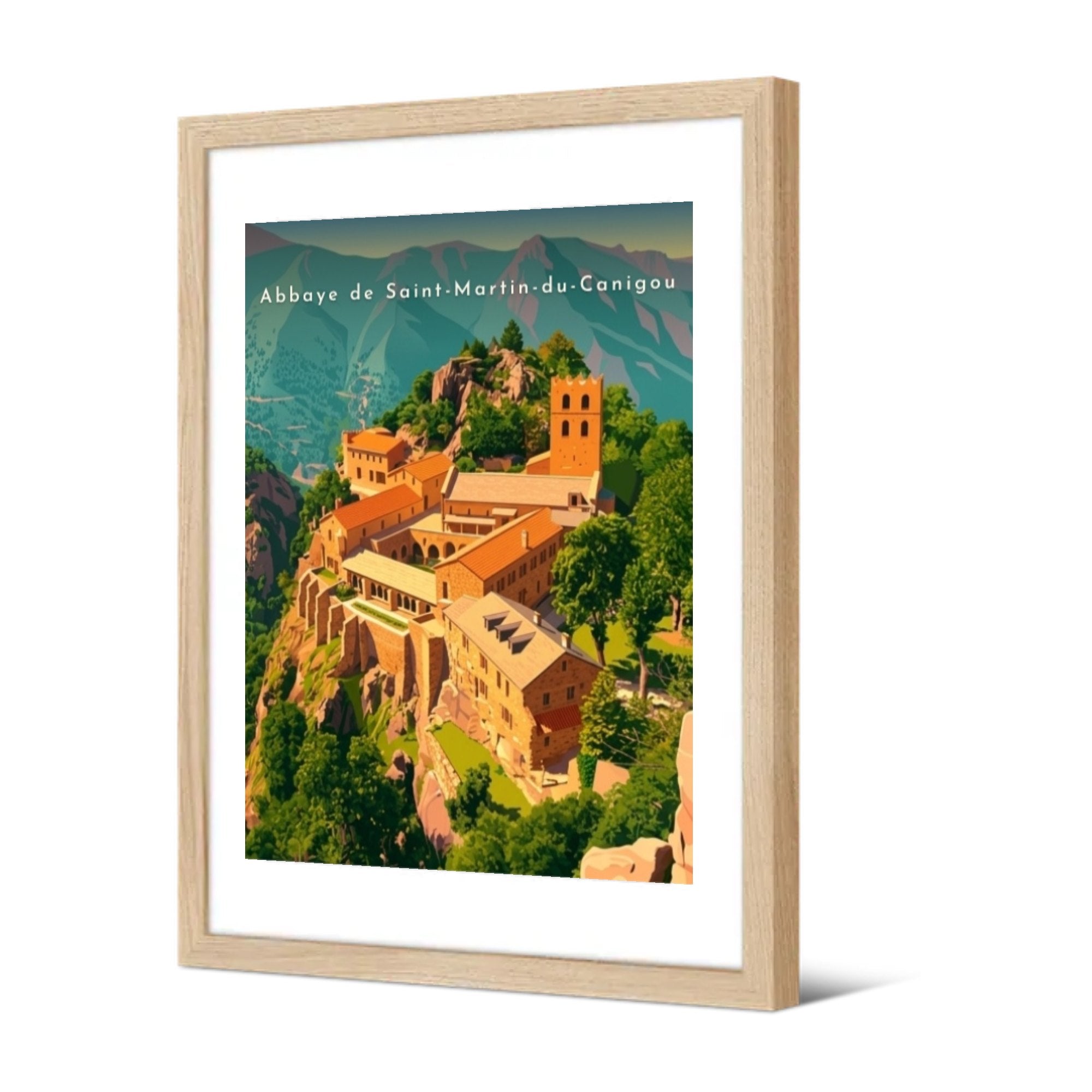Abbaye de Saint-Martin-du-Canigou — Pôdevache, encadrée, vue de trois quarts