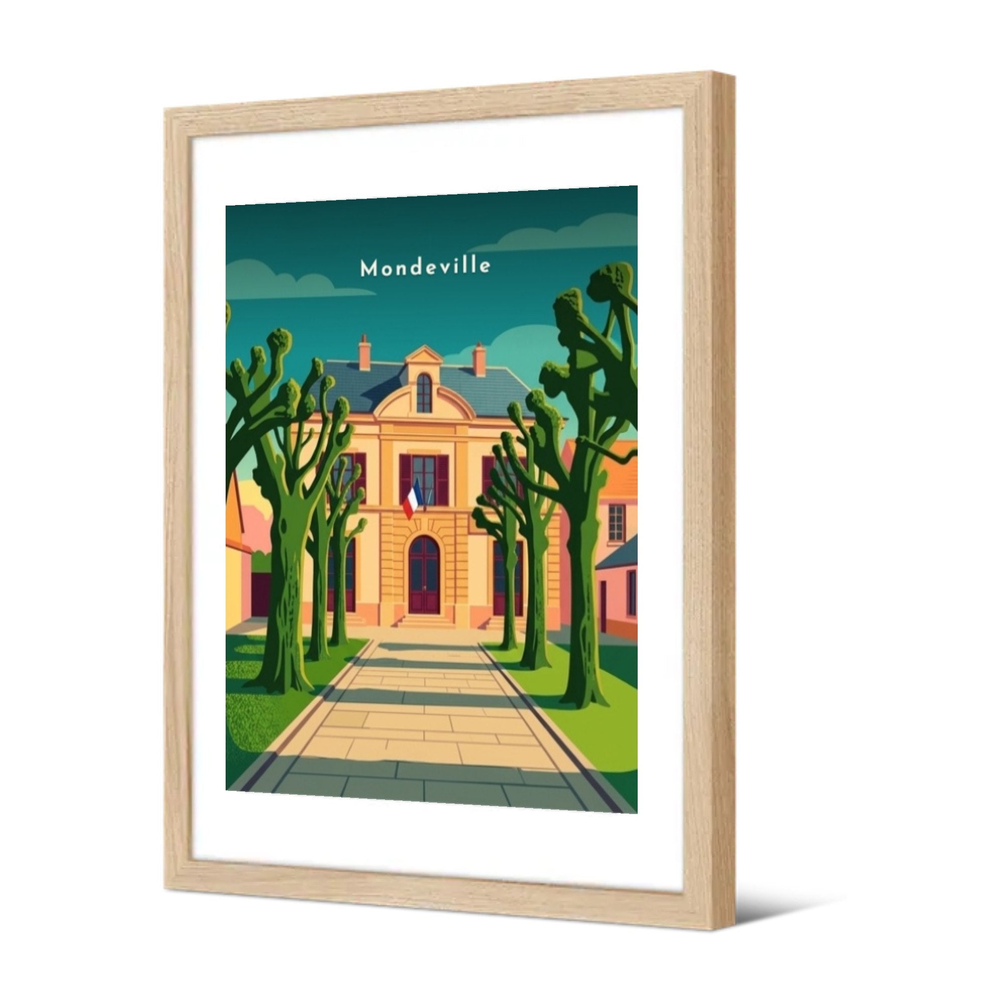 L'Hôtel de Ville — Pôdevache, encadrée, vue de trois quarts
