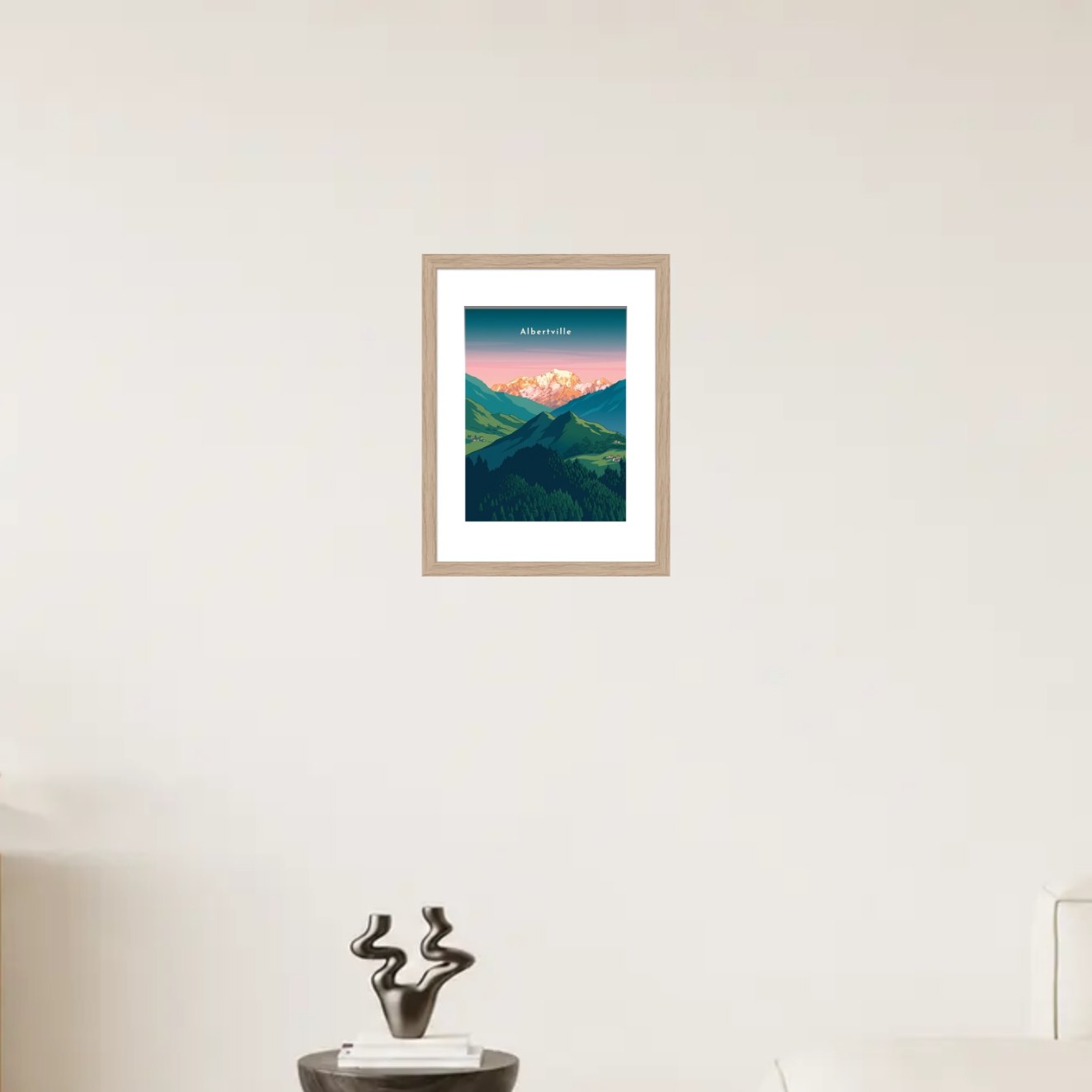 Vue sur le mont Blanc — Pôdevache, en situation sur un mur