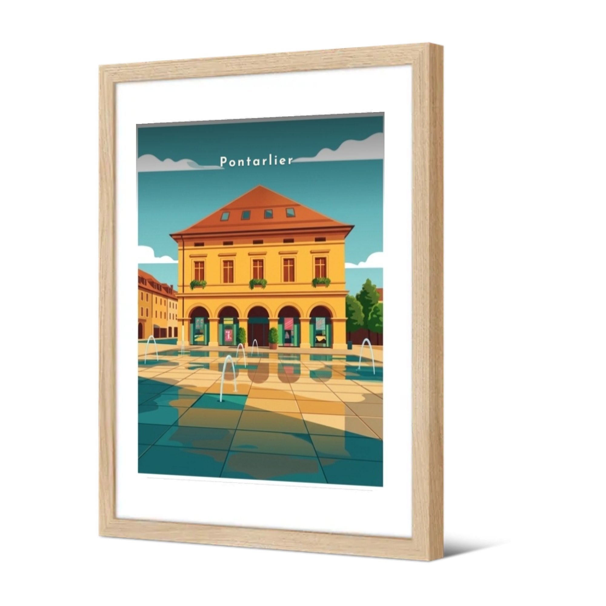 La place d'Arçon — Pôdevache, encadrée, vue de trois quarts
