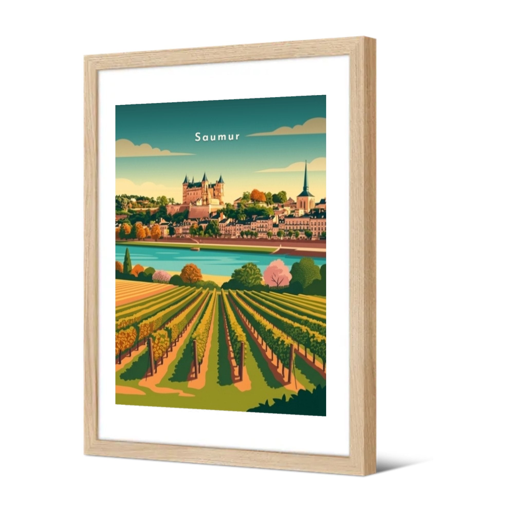 Le château depuis les vignes — Pôdevache, encadrée, vue de trois quarts