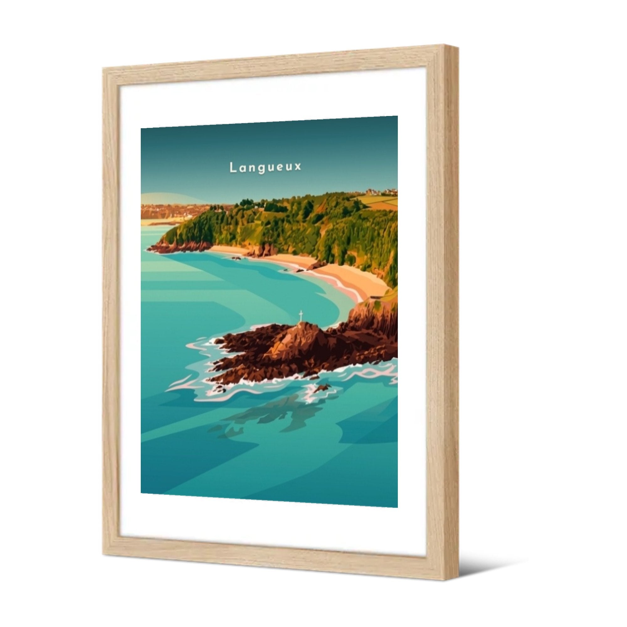 Pointe rocheuse et sa croix — Pôdevache, encadrée, vue de trois quarts
