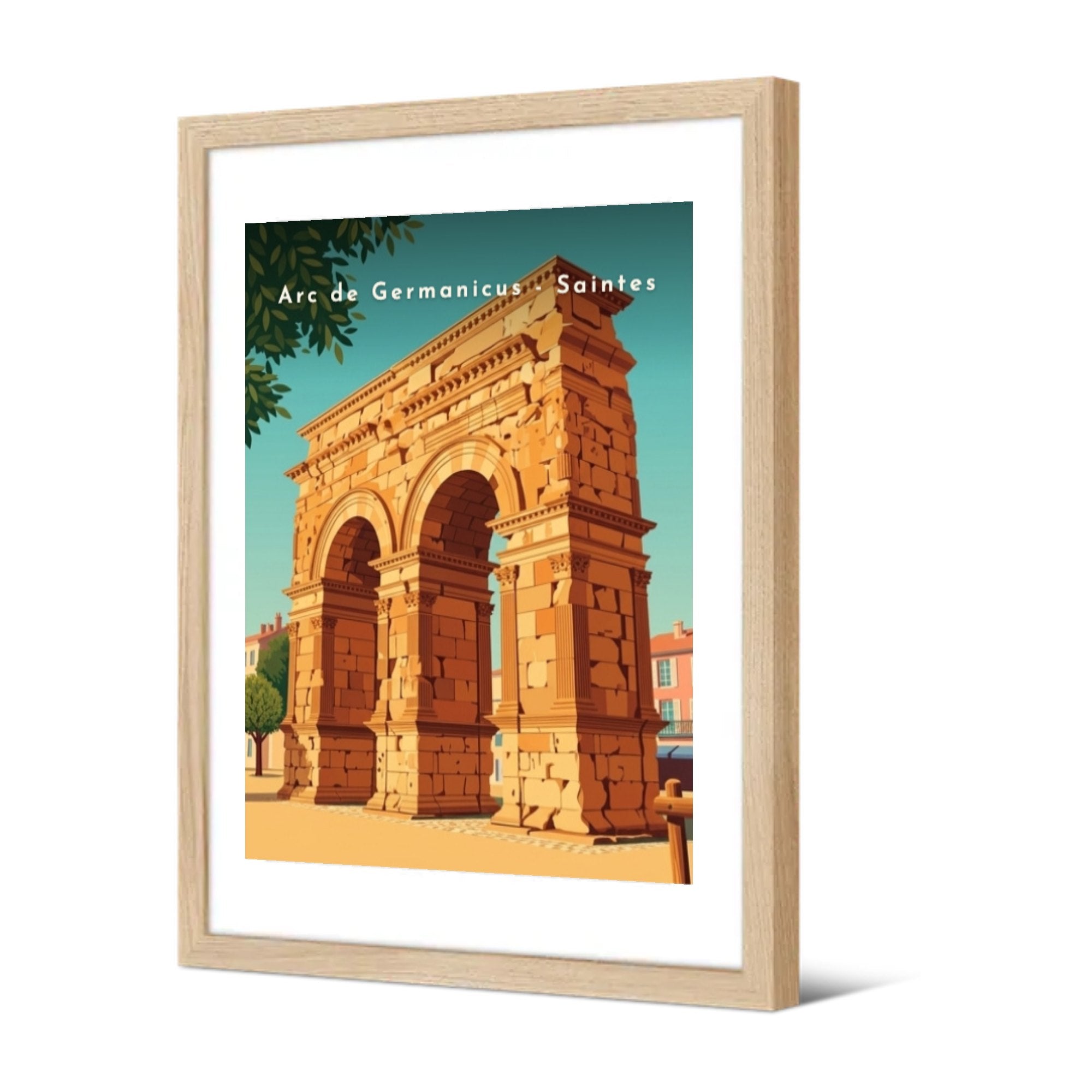 Arc de Germanicus - Saintes — Pôdevache, encadrée, vue de trois quarts