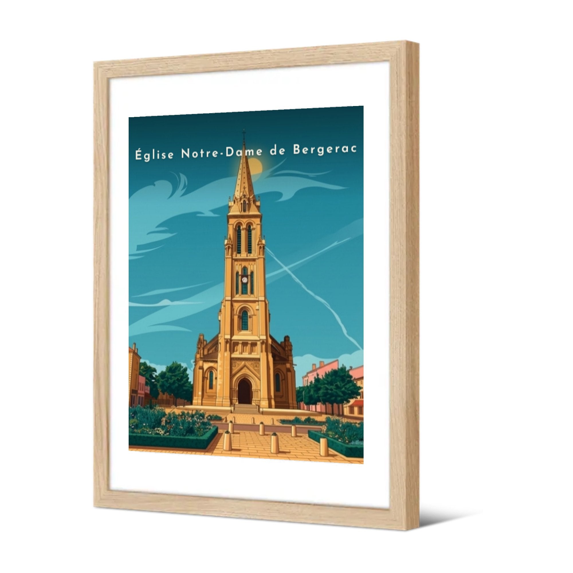 Église Notre-Dame de Bergerac — Pôdevache, encadrée, vue de trois quarts