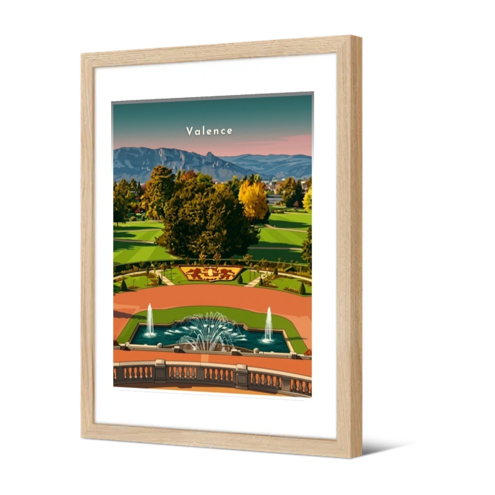 Le parc Jouvet depuis la balustrade — Pôdevache, encadrée, vue de trois quarts