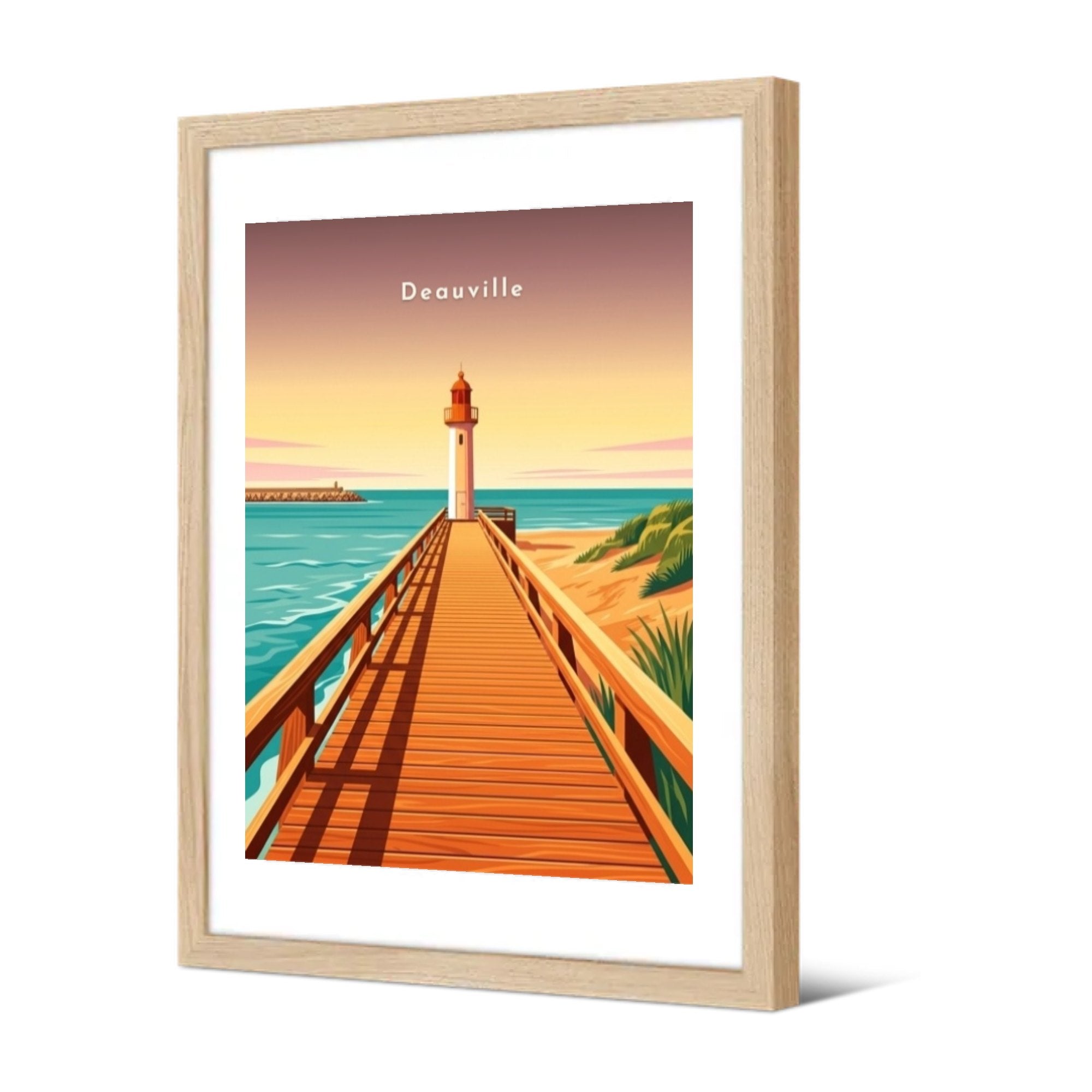 L'estacade et le phare — Pôdevache, encadrée, vue de trois quarts