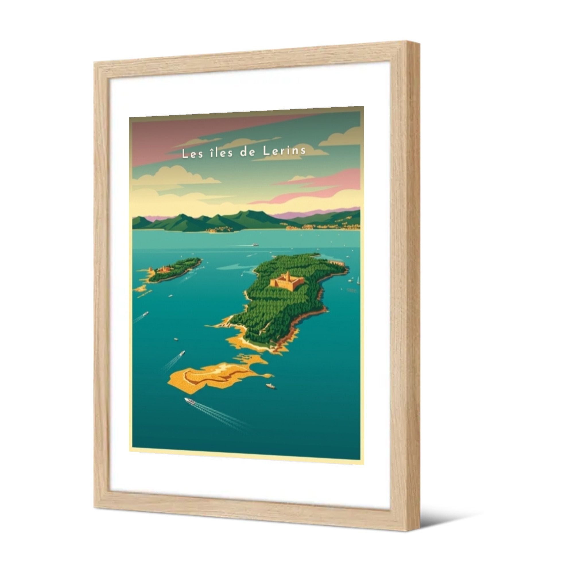 Les îles de Lerins — Pôdevache, encadrée, vue de trois quarts