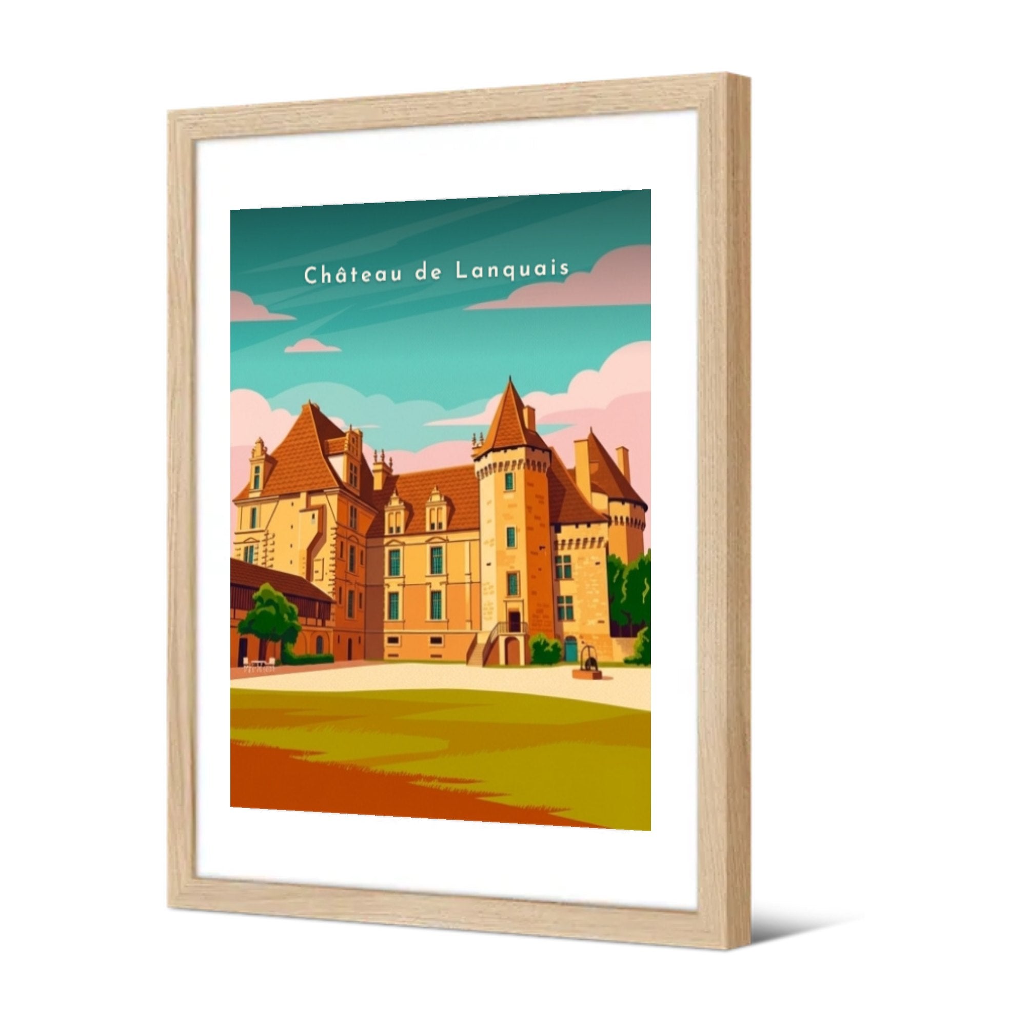 Château de Lanquais — Pôdevache, encadrée, vue de trois quarts