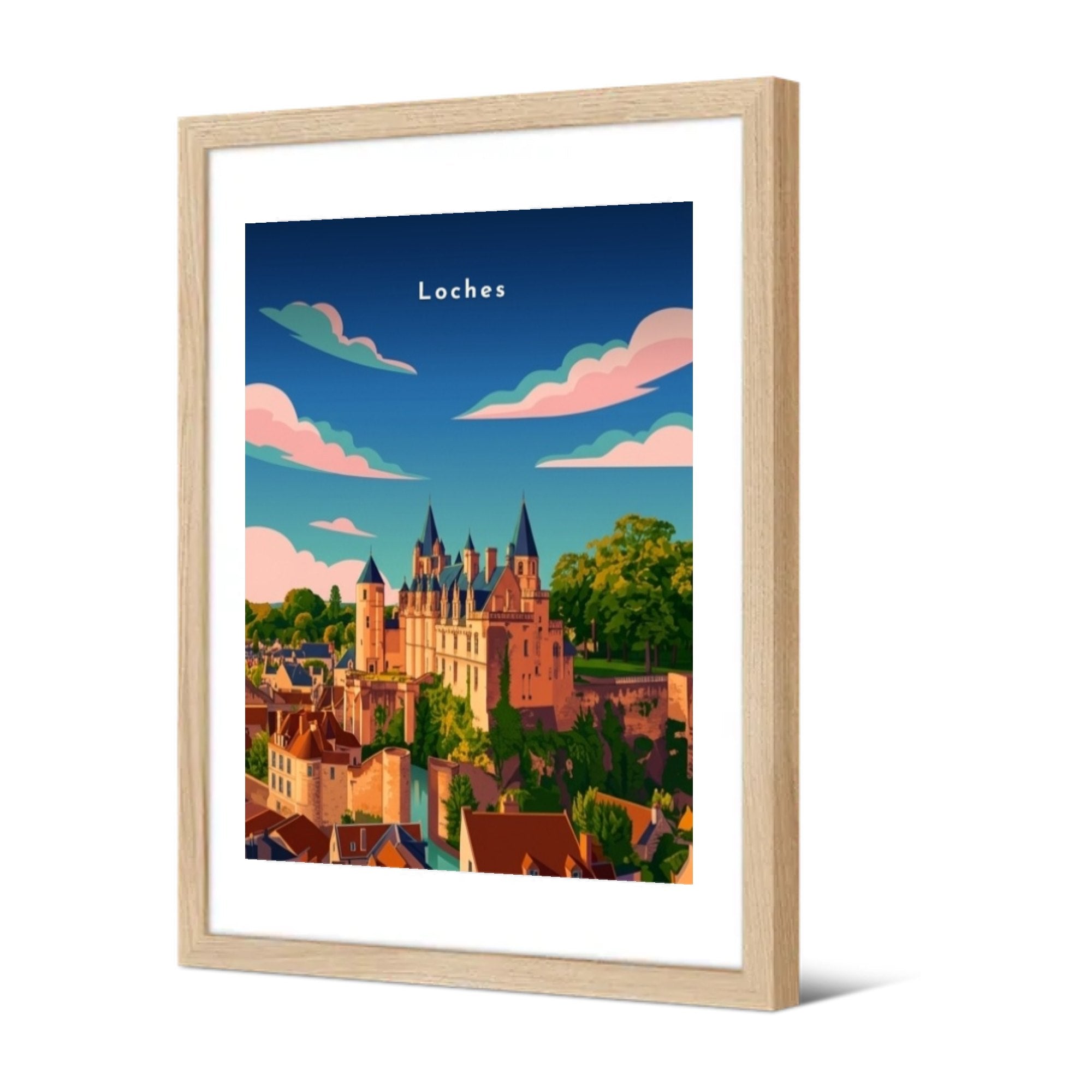Le Logis royal et les toits de la ville — Pôdevache, encadrée, vue de trois quarts