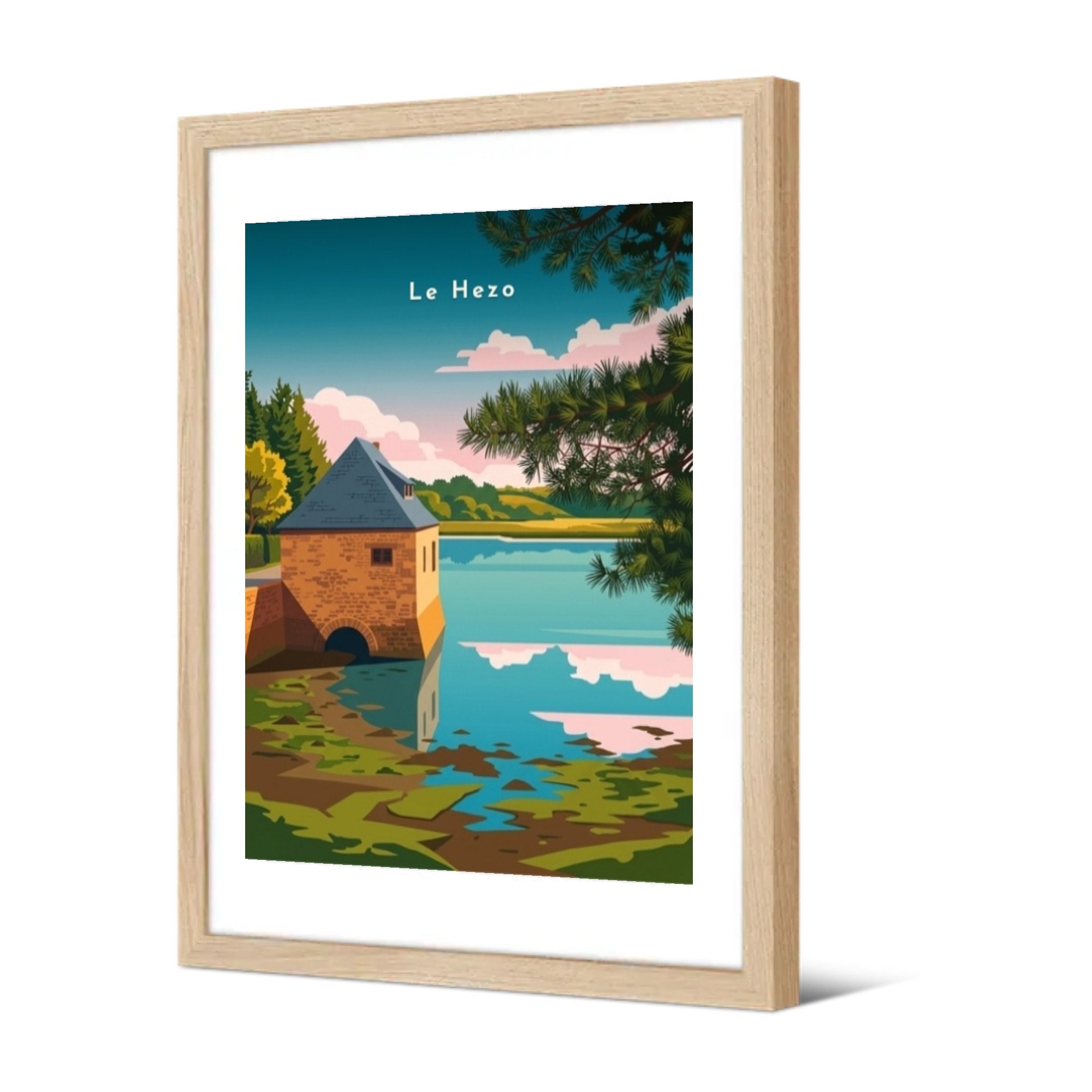 Le Moulin à marée — Pôdevache, encadrée, vue de trois quarts