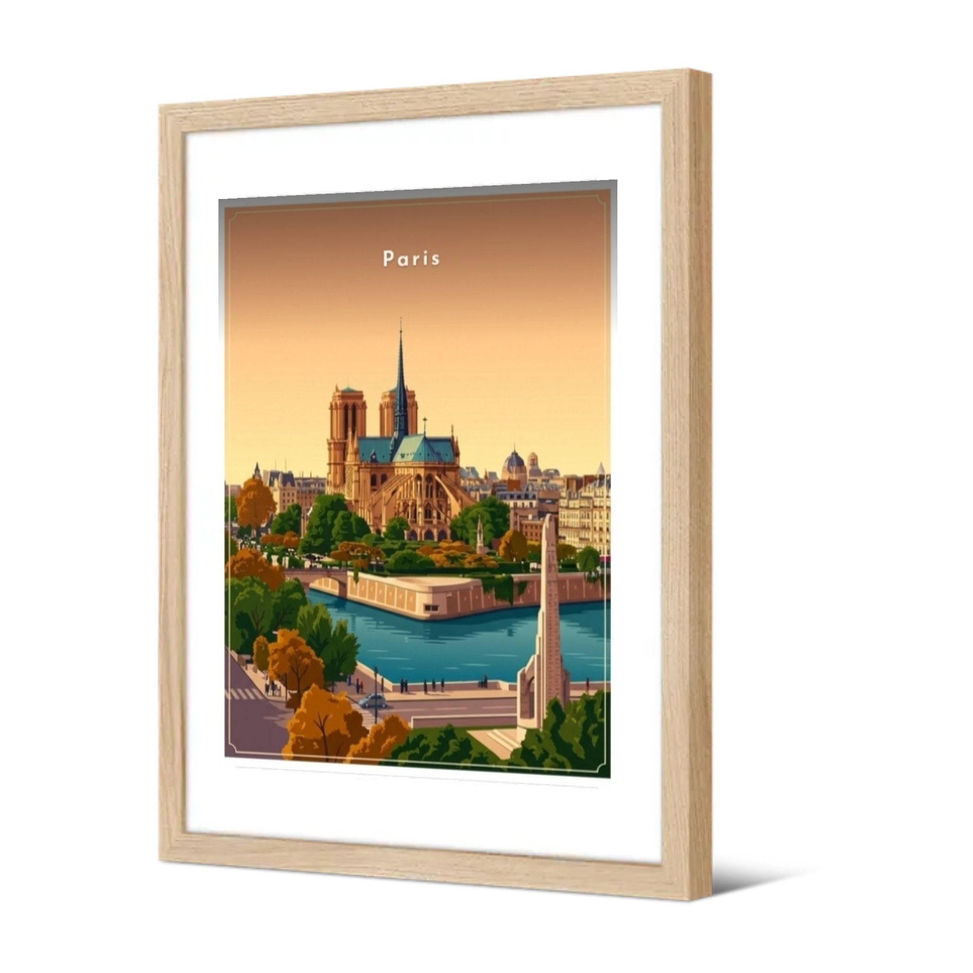 Notre-Dame depuis le pont de la Tournelle — Pôdevache, encadrée, vue de trois quarts