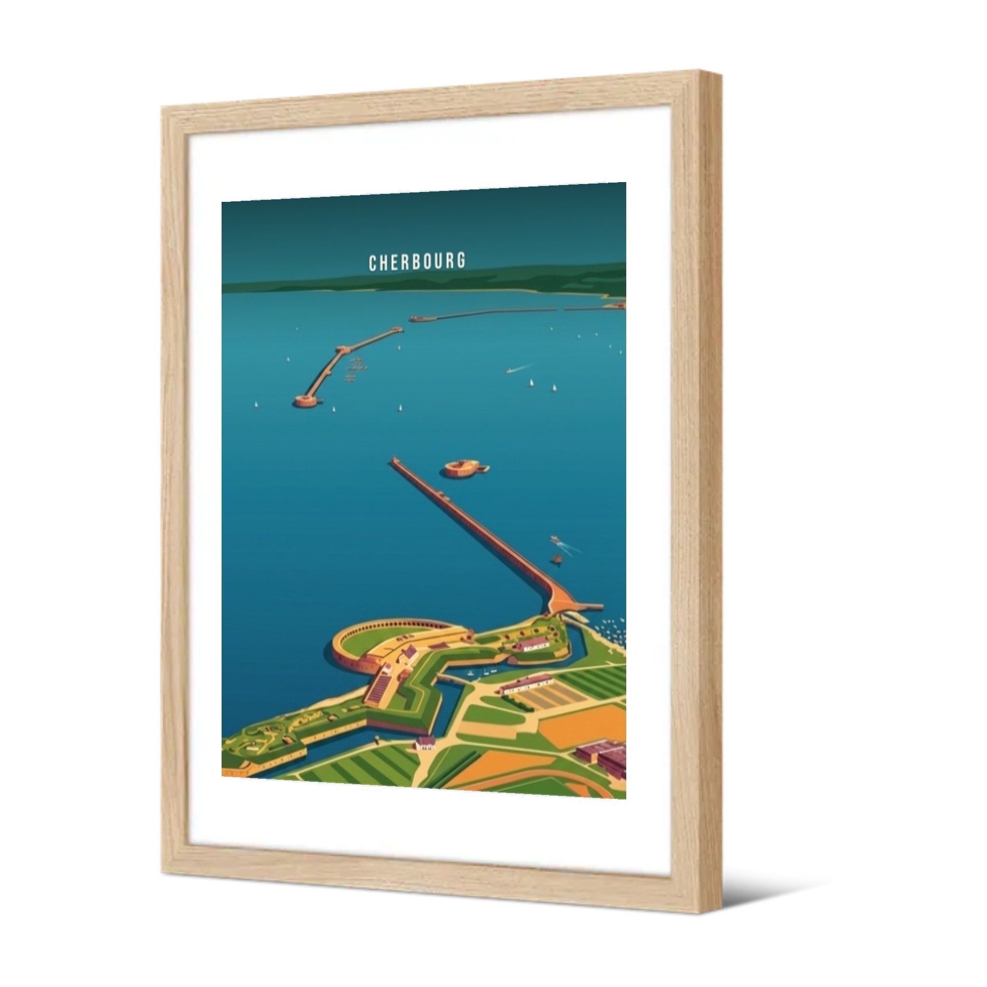 Cherbourg — Pôdevache, encadrée, vue de trois quarts