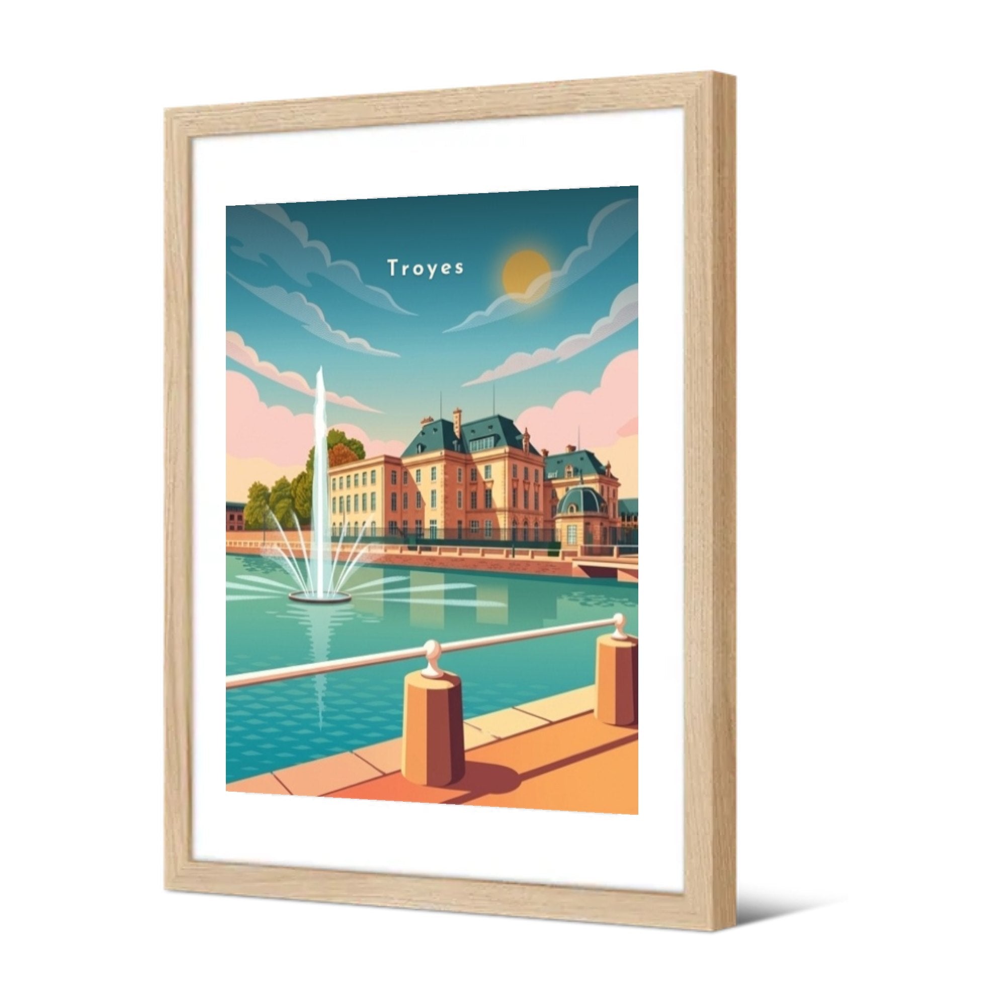 Le bassin de la Préfecture — Pôdevache, encadrée, vue de trois quarts