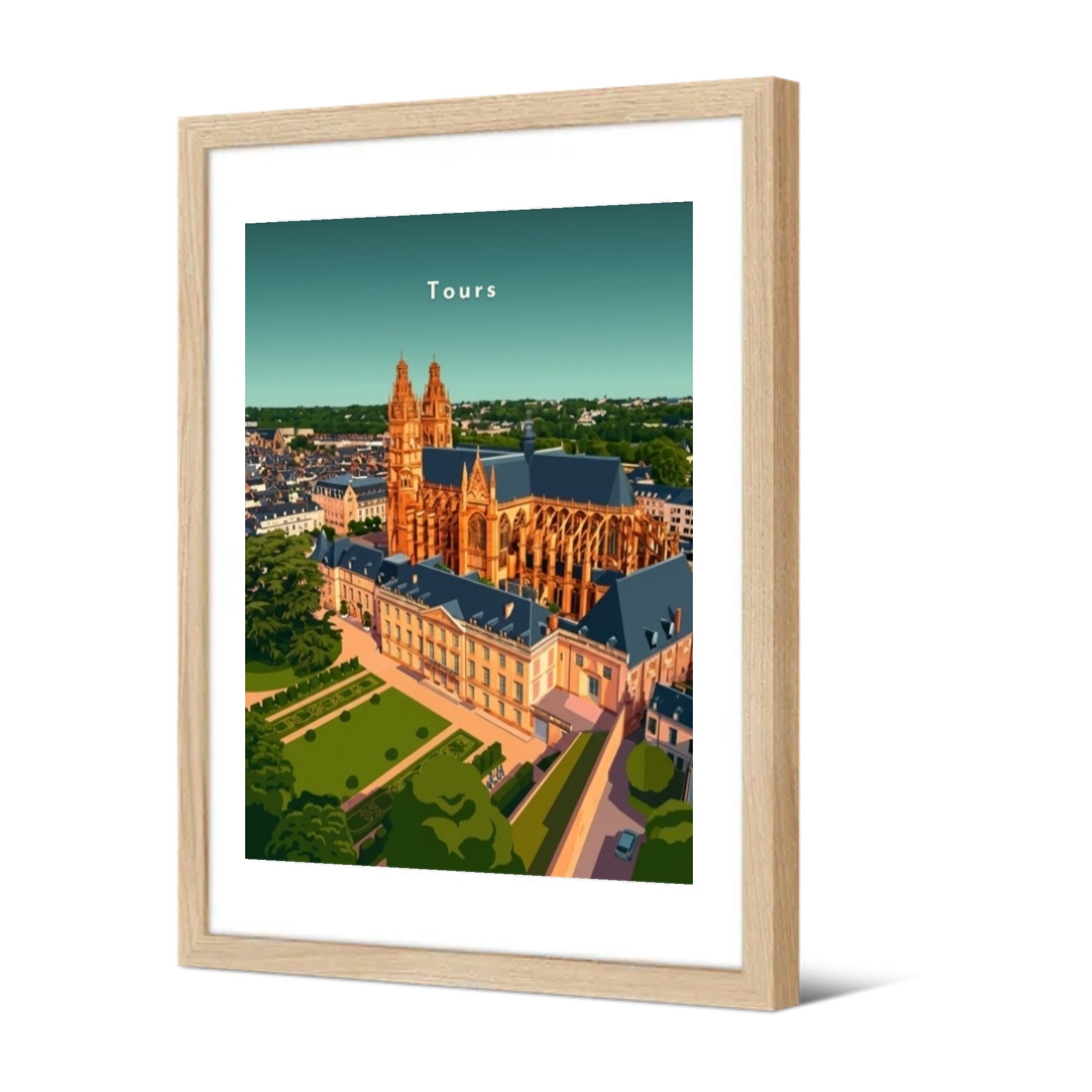 Cathédrale et palais des Archevêques — Pôdevache, encadrée, vue de trois quarts