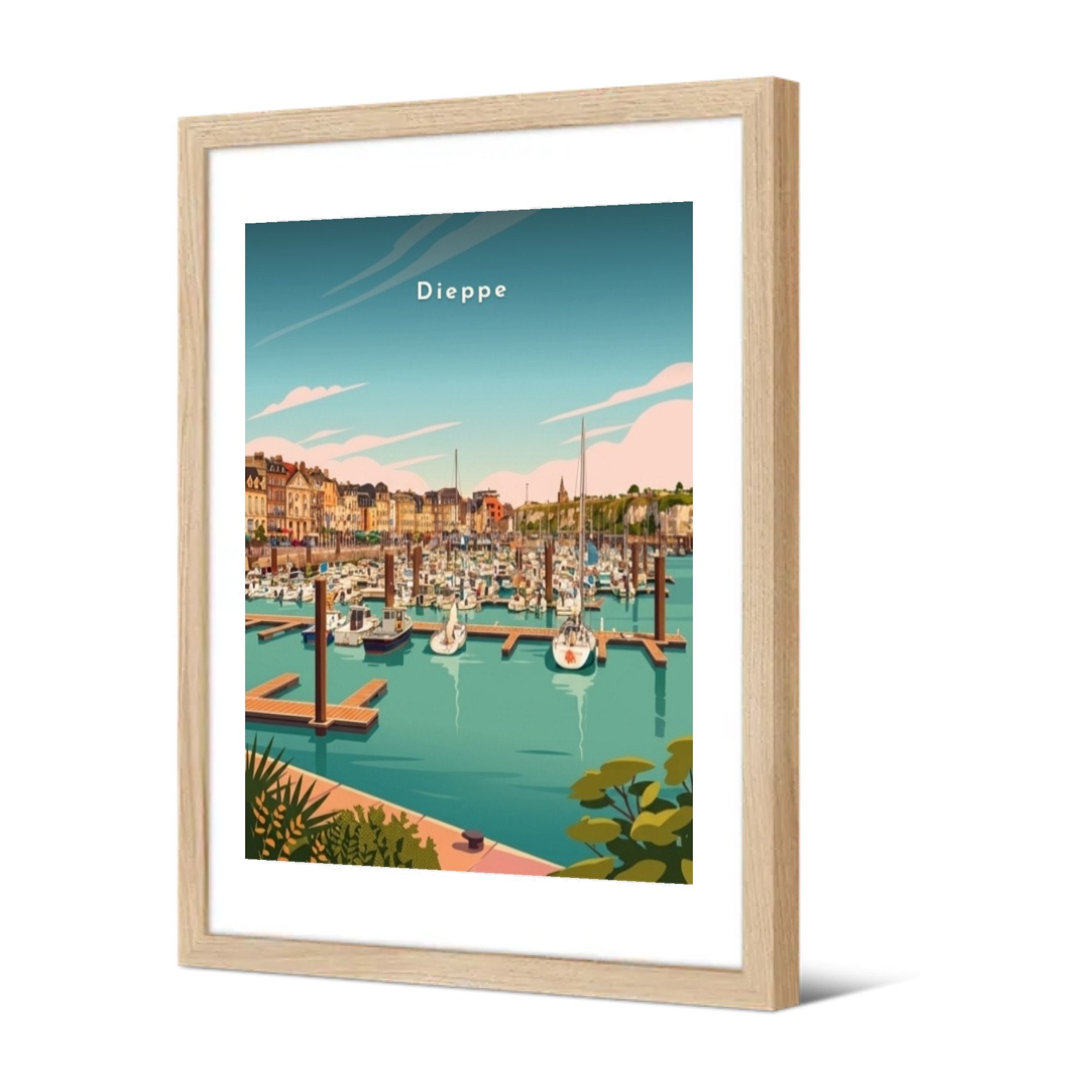 Le port de plaisance et le quai Henri IV — Pôdevache, encadrée, vue de trois quarts