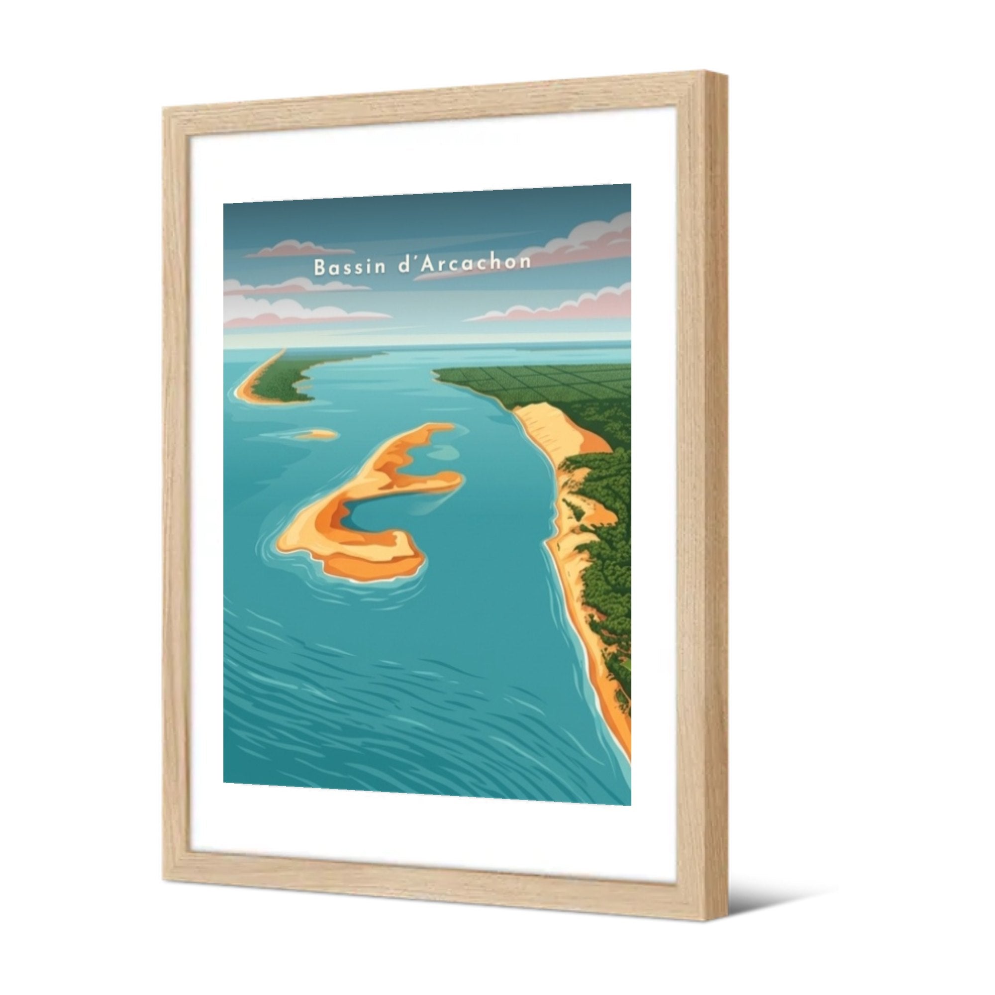 Bassin d’Arcachon — Pôdevache, encadrée, vue de trois quarts