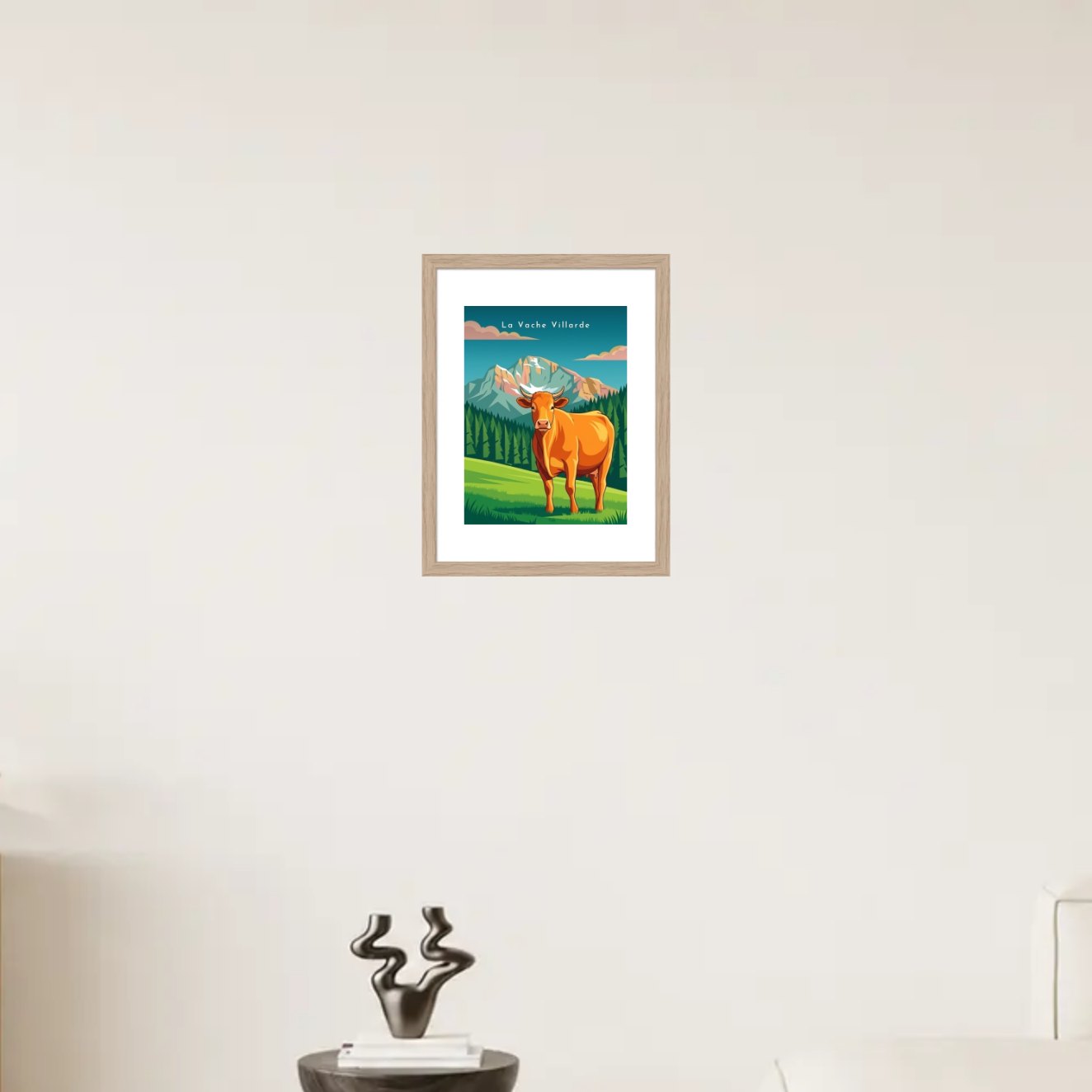 La Vache Villarde — Pôdevache, en situation sur un mur