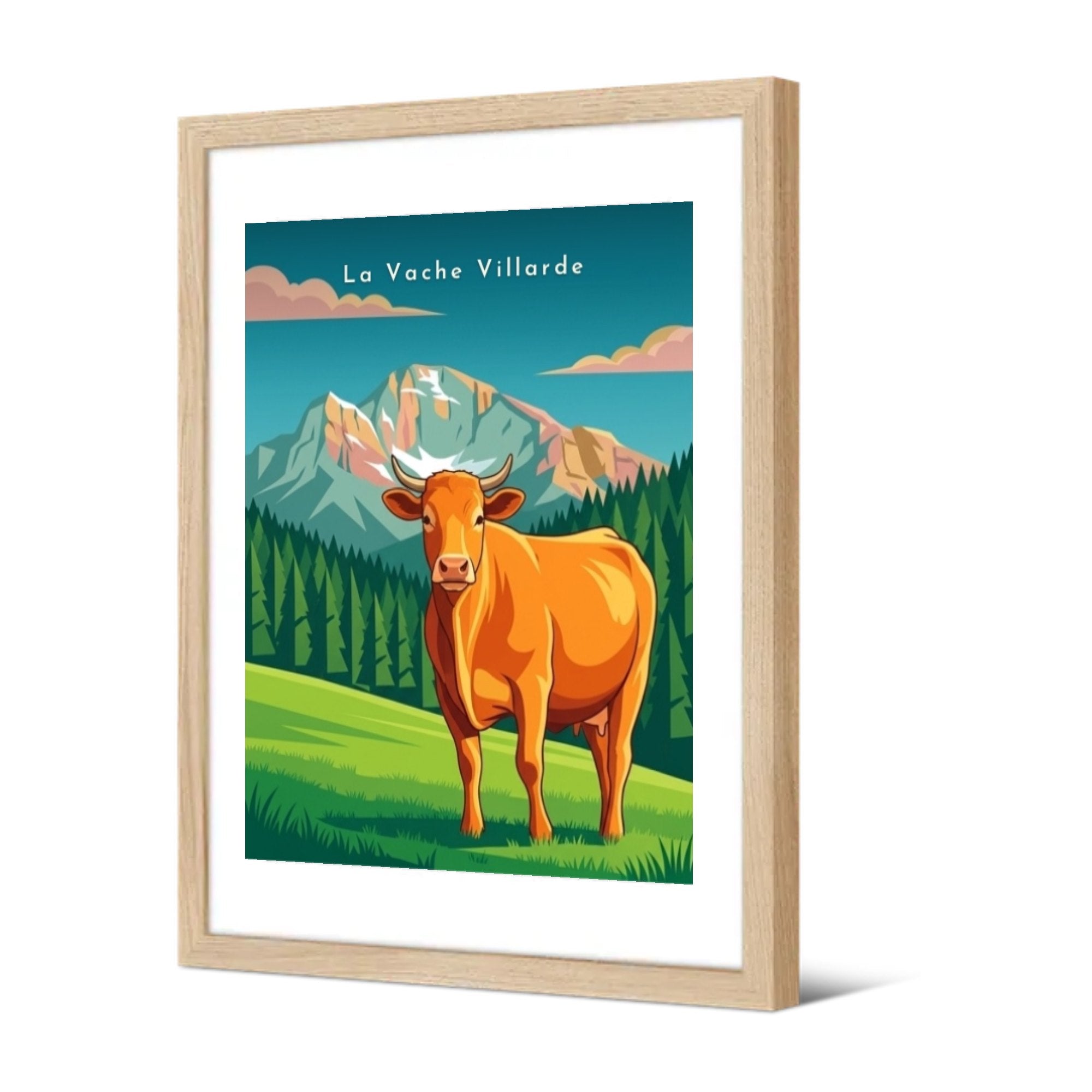 La Vache Villarde — Pôdevache, encadrée, vue de trois quarts